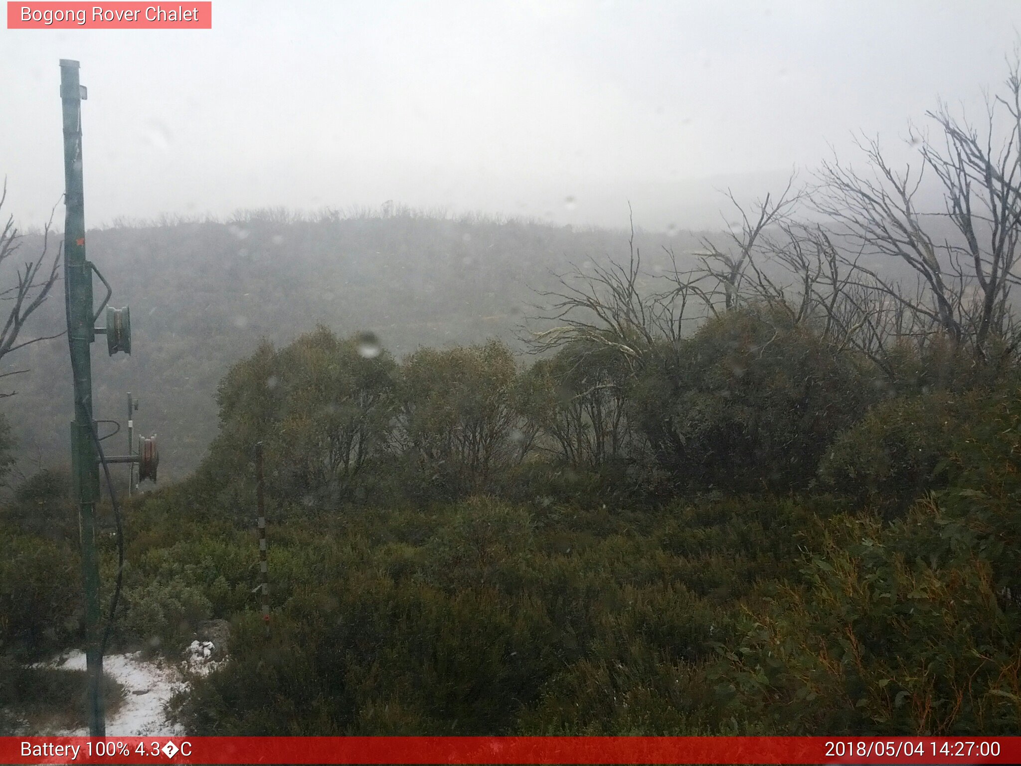 Bogong Web Cam 2:26pm Friday 4th of May 2018