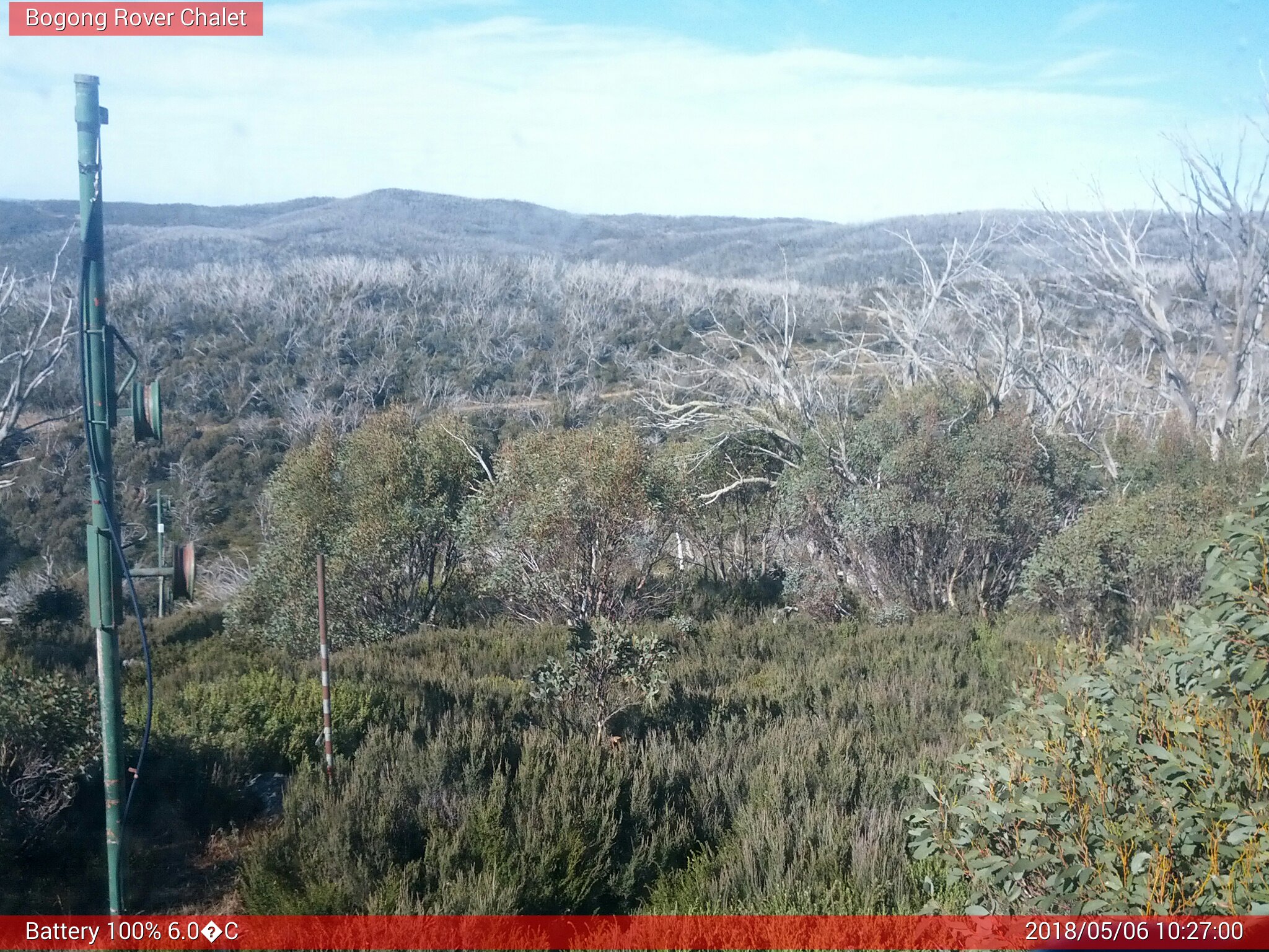 Bogong Web Cam 10:26am Sunday 6th of May 2018