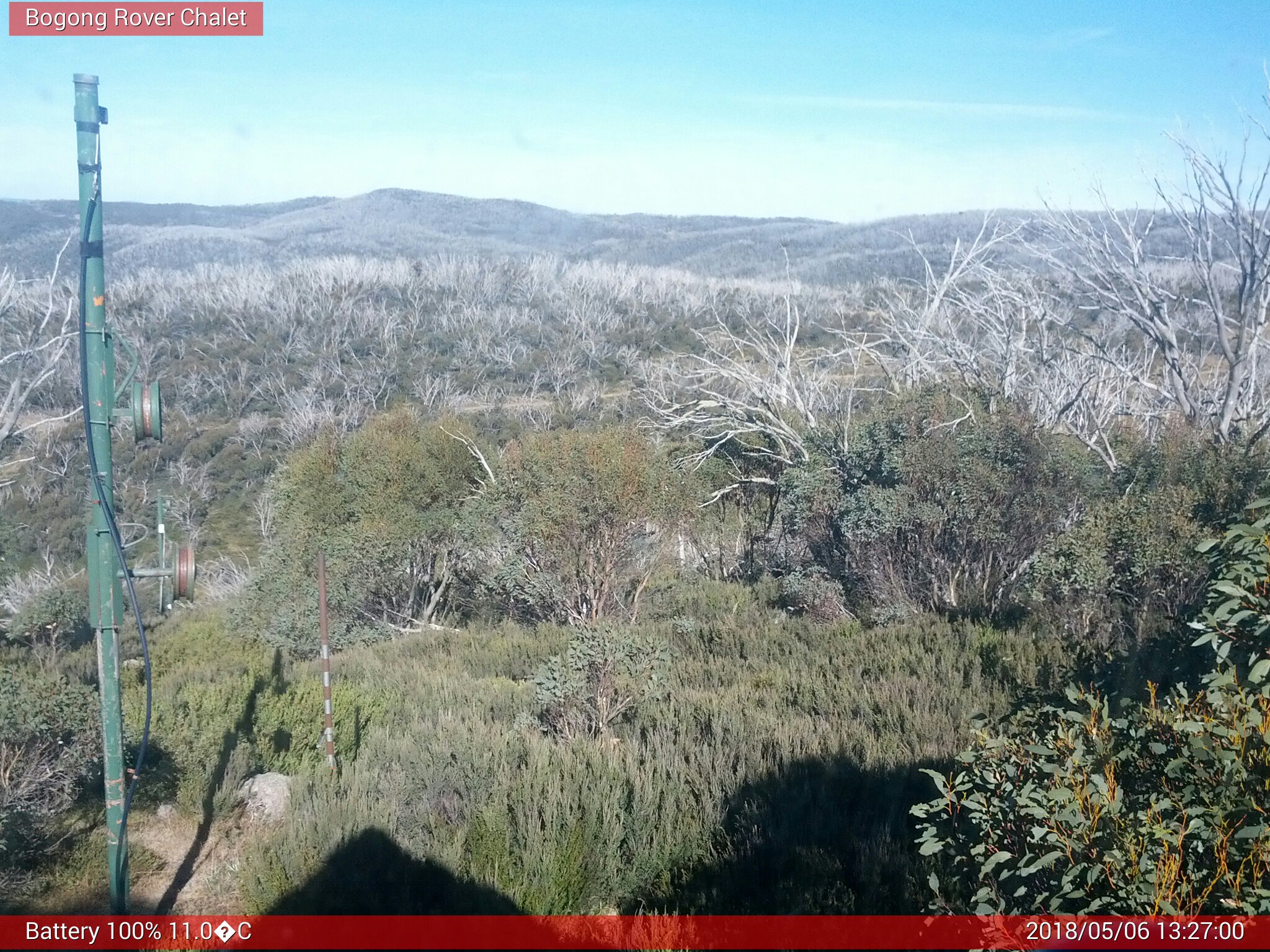 Bogong Web Cam 1:26pm Sunday 6th of May 2018