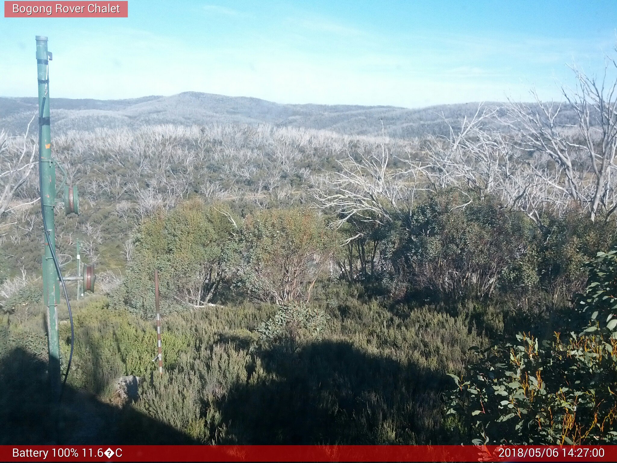 Bogong Web Cam 2:27pm Sunday 6th of May 2018