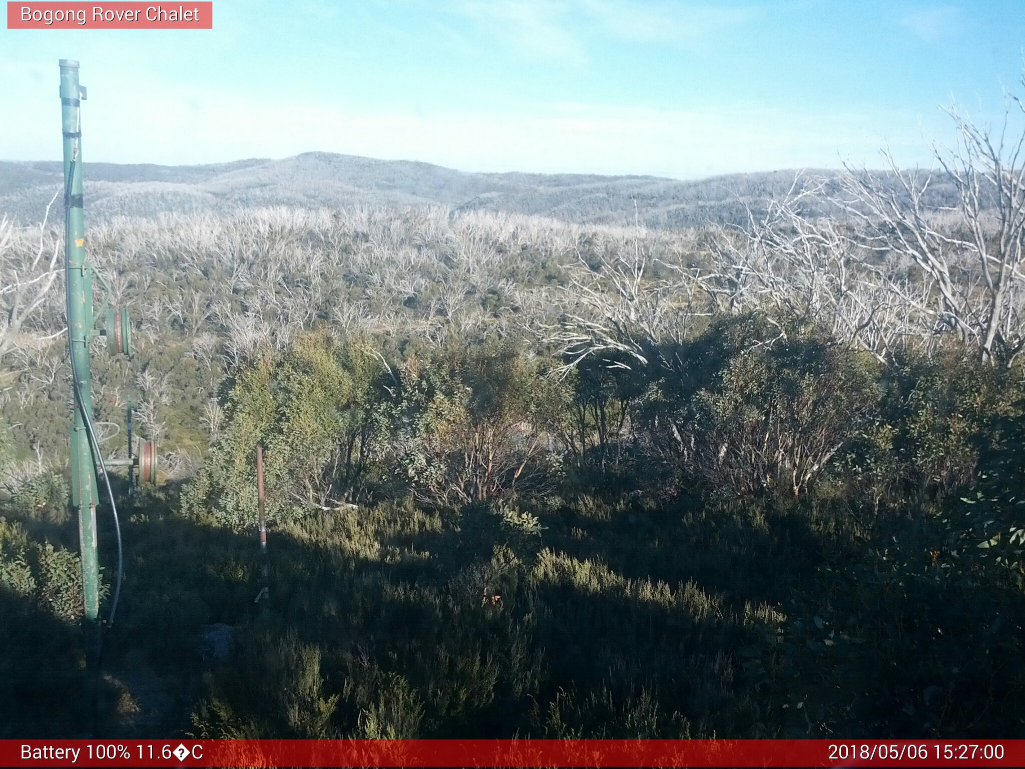 Bogong Web Cam 3:26pm Sunday 6th of May 2018