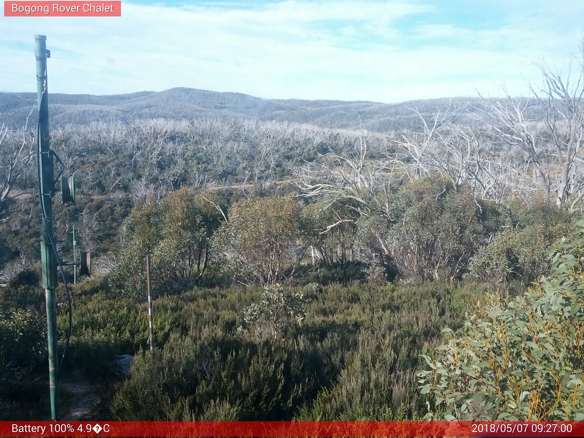 Bogong Web Cam 9:27am Monday 7th of May 2018