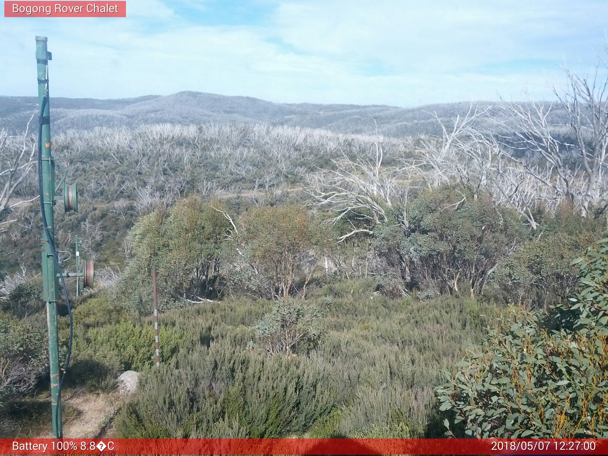 Bogong Web Cam 12:27pm Monday 7th of May 2018