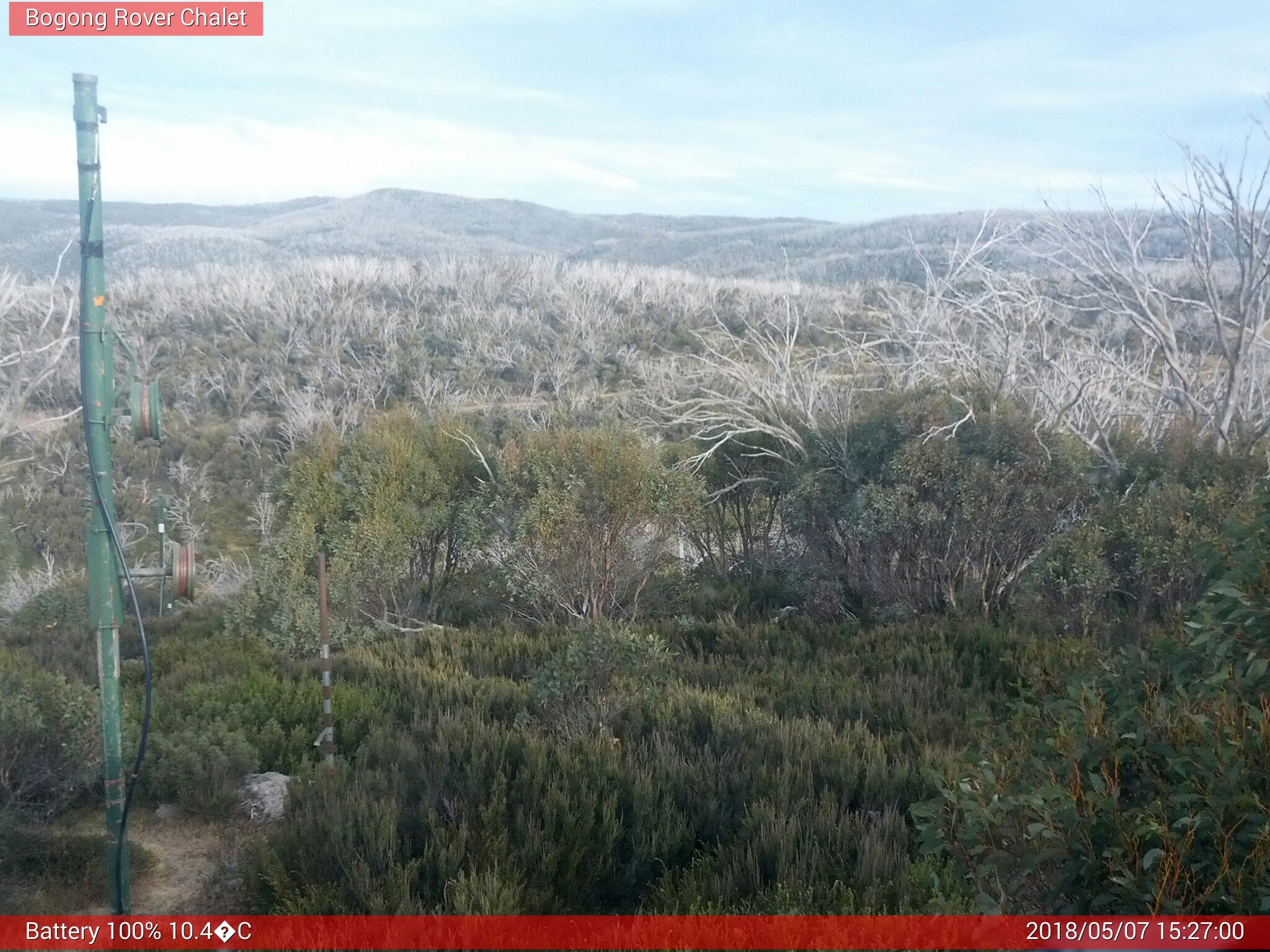 Bogong Web Cam 3:27pm Monday 7th of May 2018