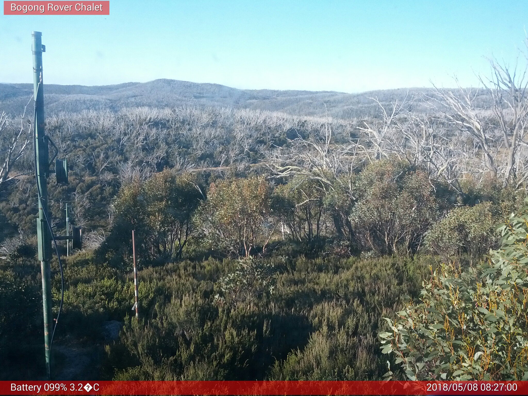 Bogong Web Cam 8:27am Tuesday 8th of May 2018