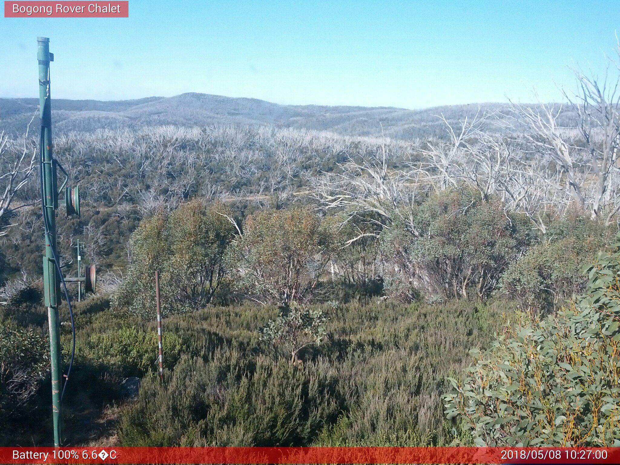 Bogong Web Cam 10:27am Tuesday 8th of May 2018