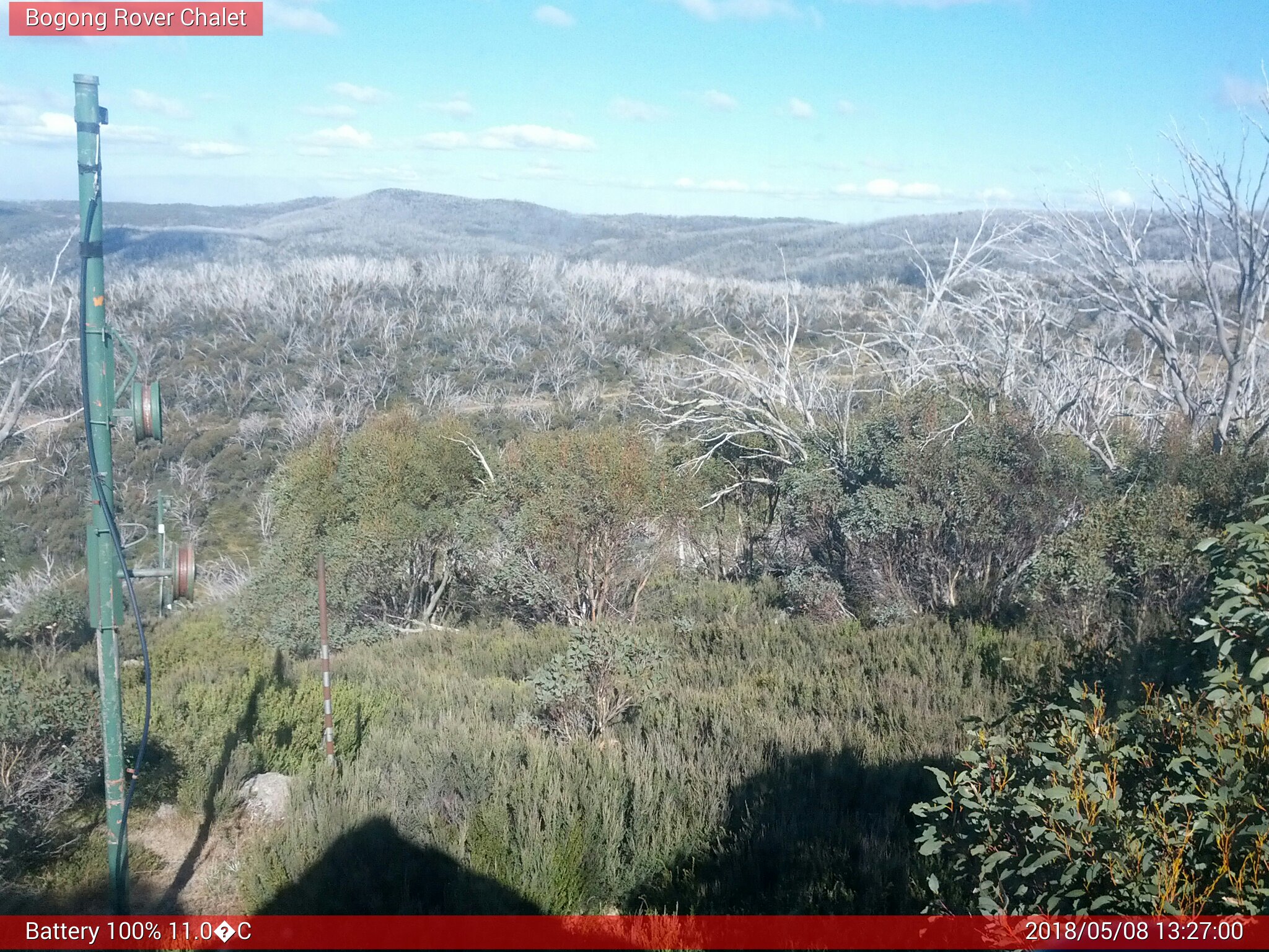 Bogong Web Cam 1:27pm Tuesday 8th of May 2018