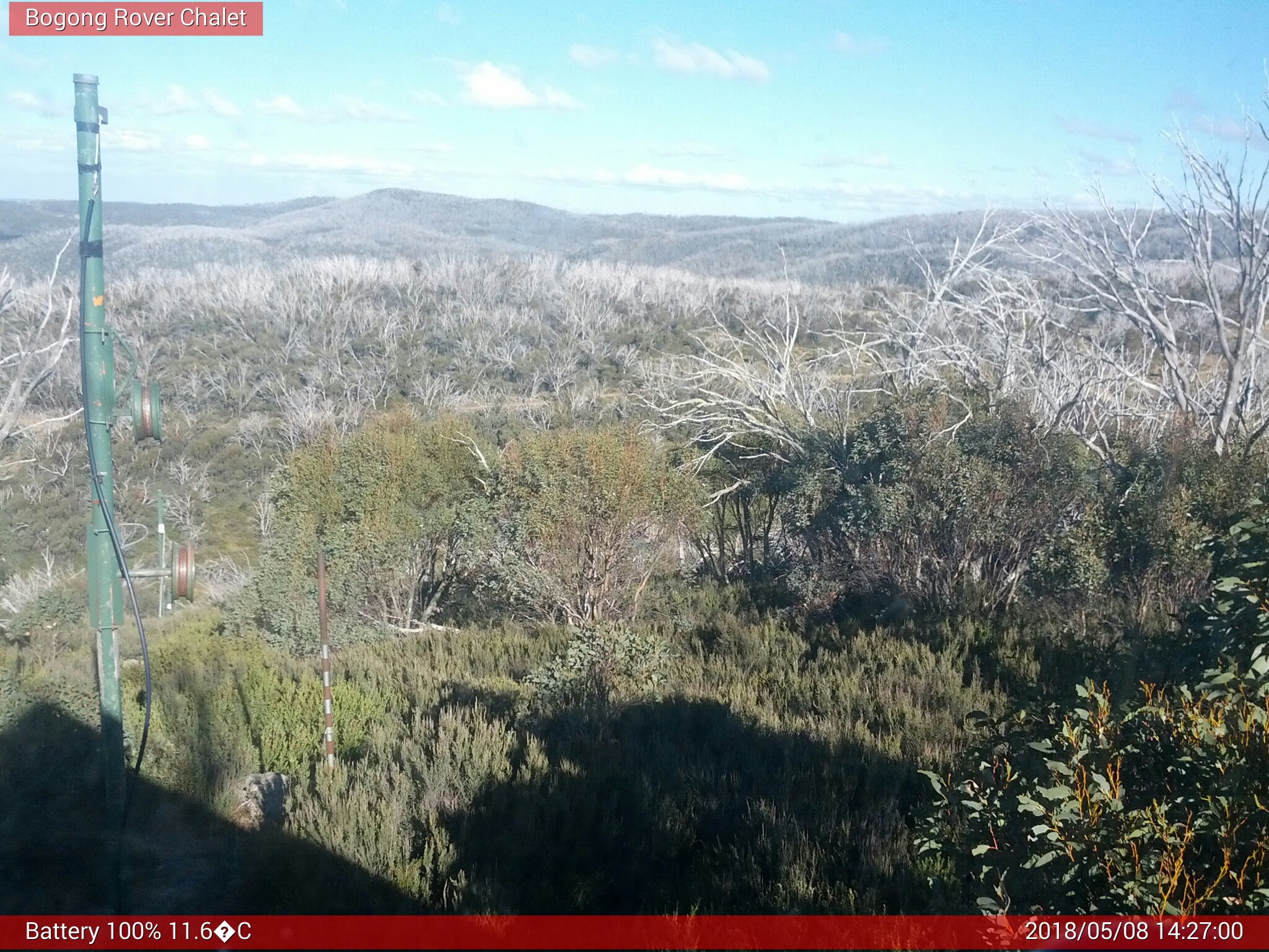 Bogong Web Cam 2:27pm Tuesday 8th of May 2018