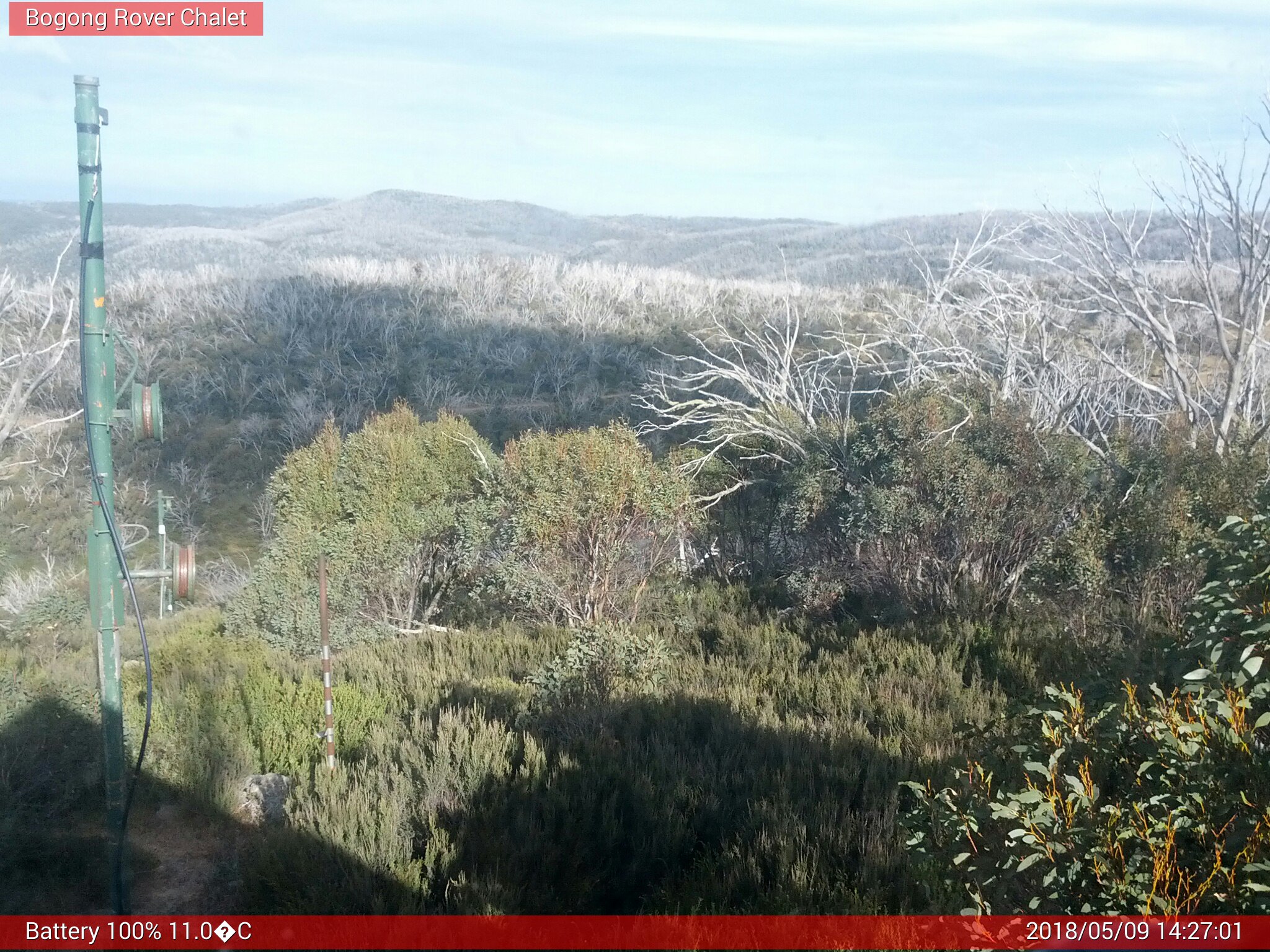 Bogong Web Cam 2:27pm Wednesday 9th of May 2018