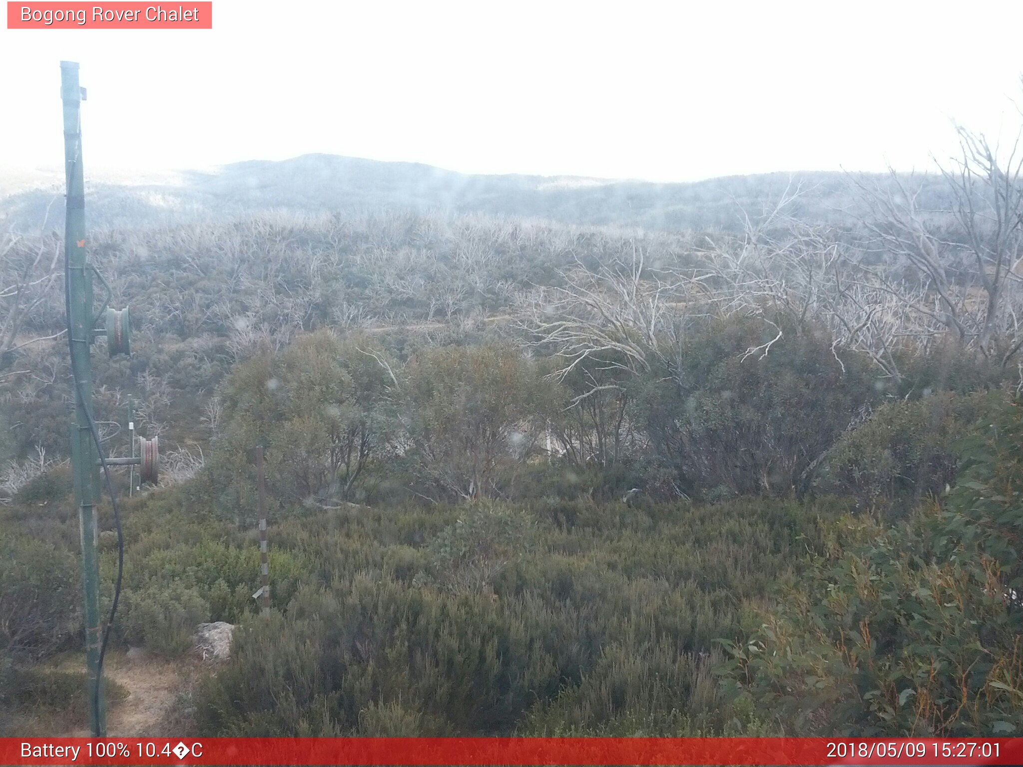 Bogong Web Cam 3:27pm Wednesday 9th of May 2018