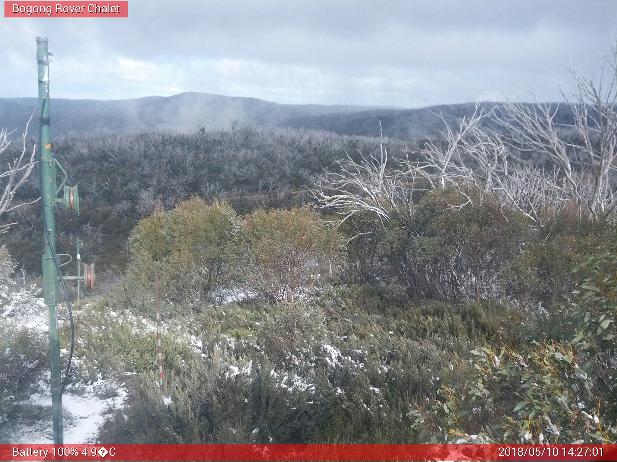 Bogong Web Cam 2:27pm Thursday 10th of May 2018