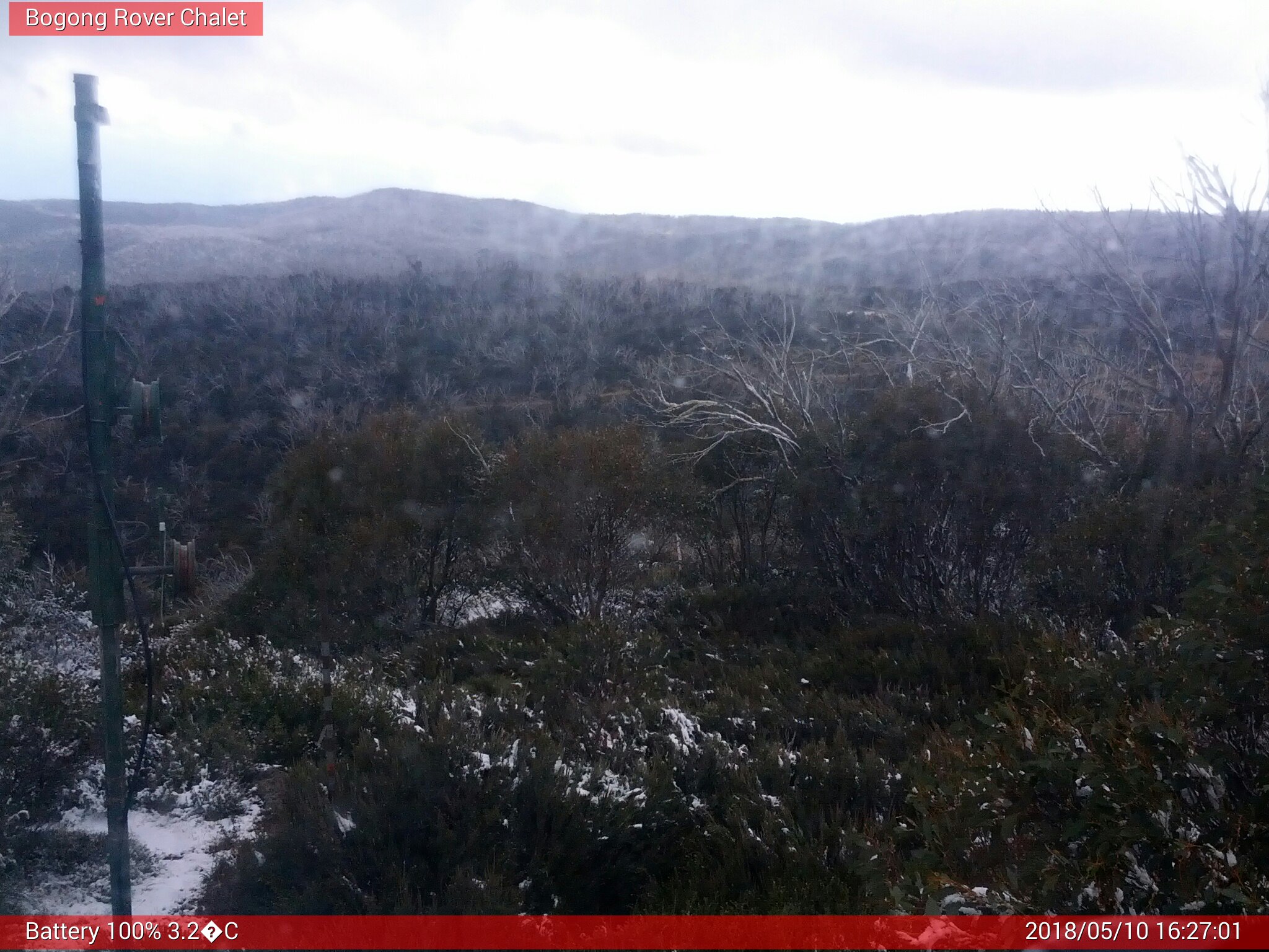 Bogong Web Cam 4:27pm Thursday 10th of May 2018