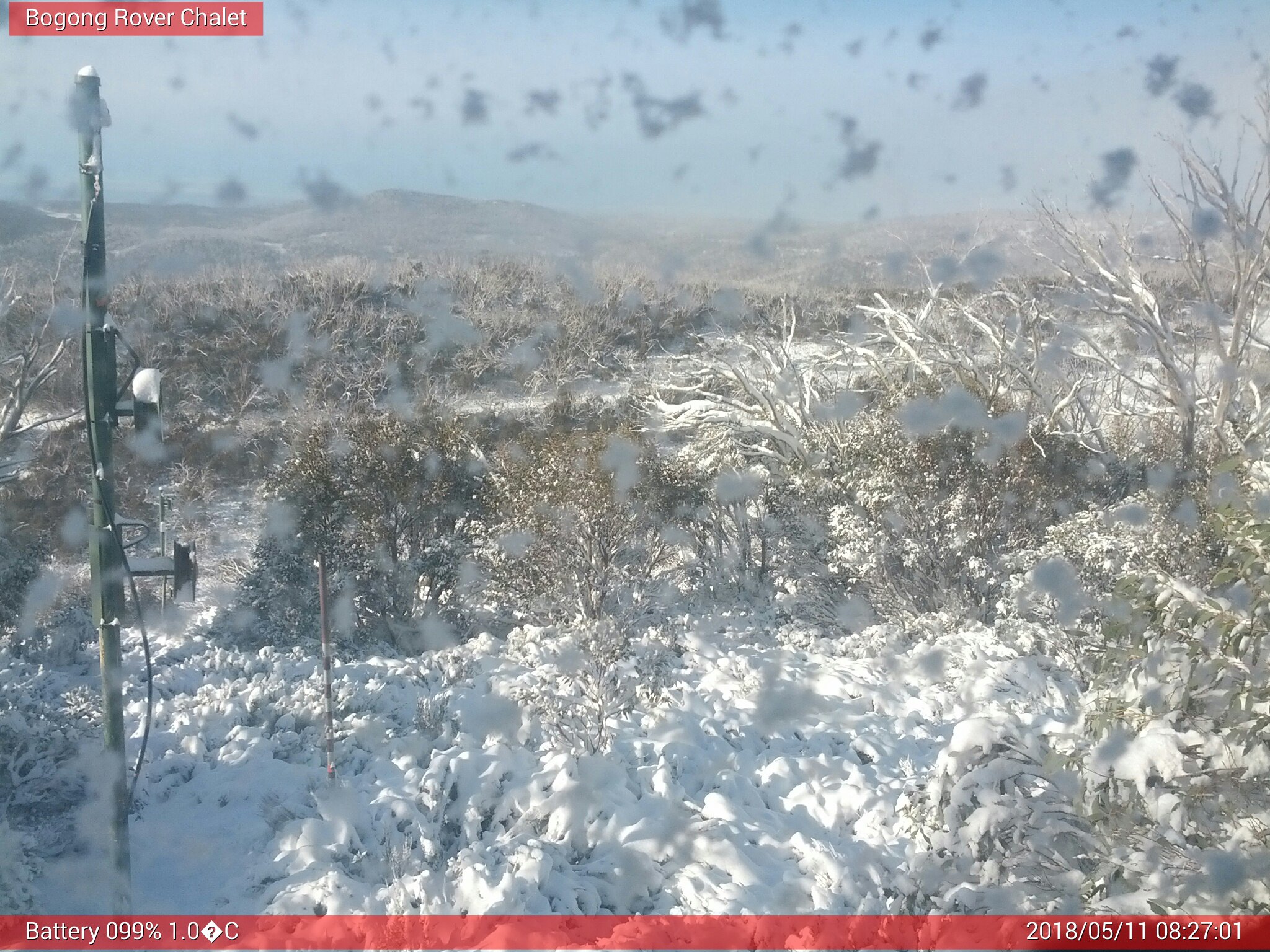 Bogong Web Cam 8:27am Friday 11th of May 2018