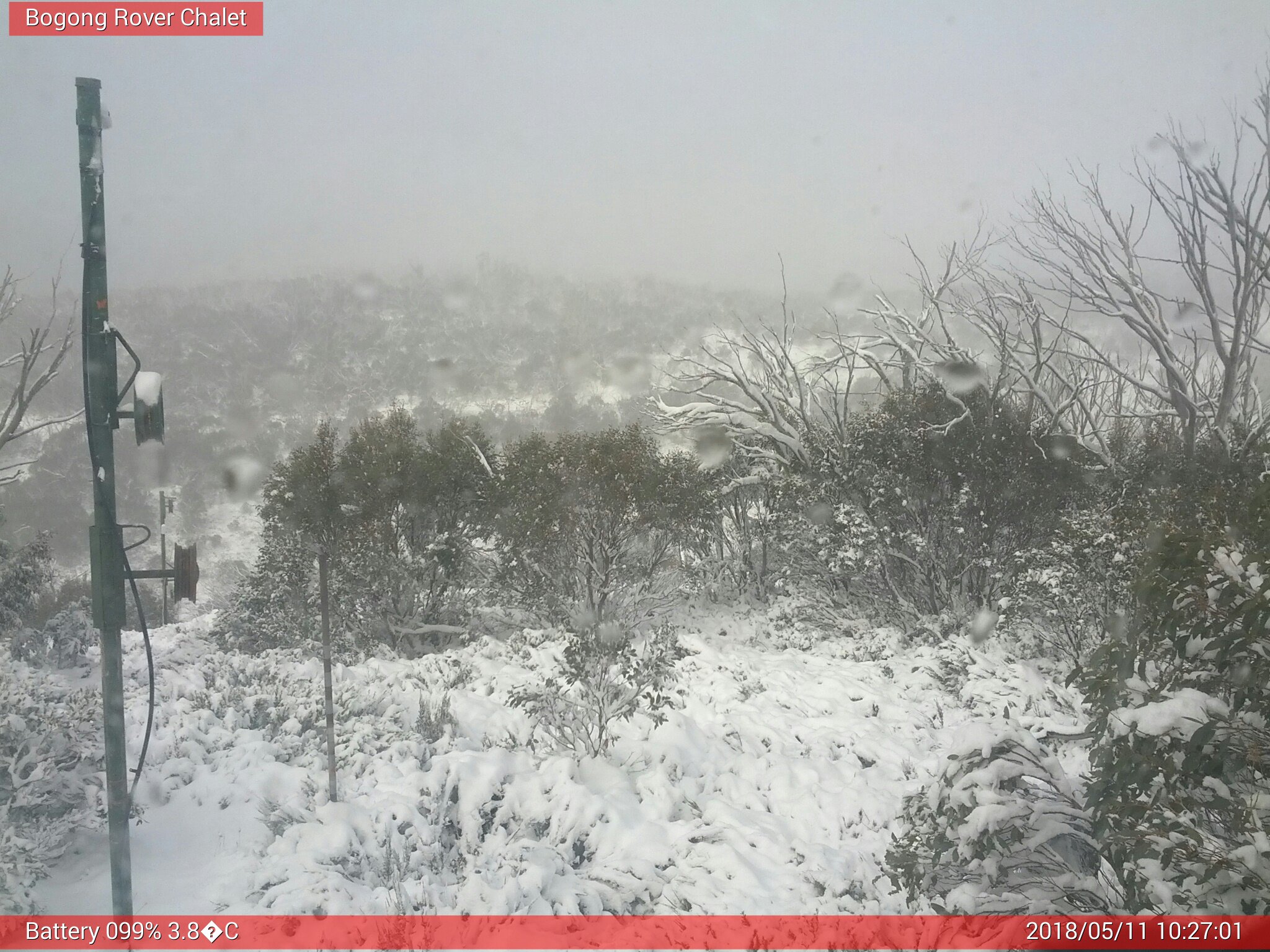 Bogong Web Cam 10:27am Friday 11th of May 2018