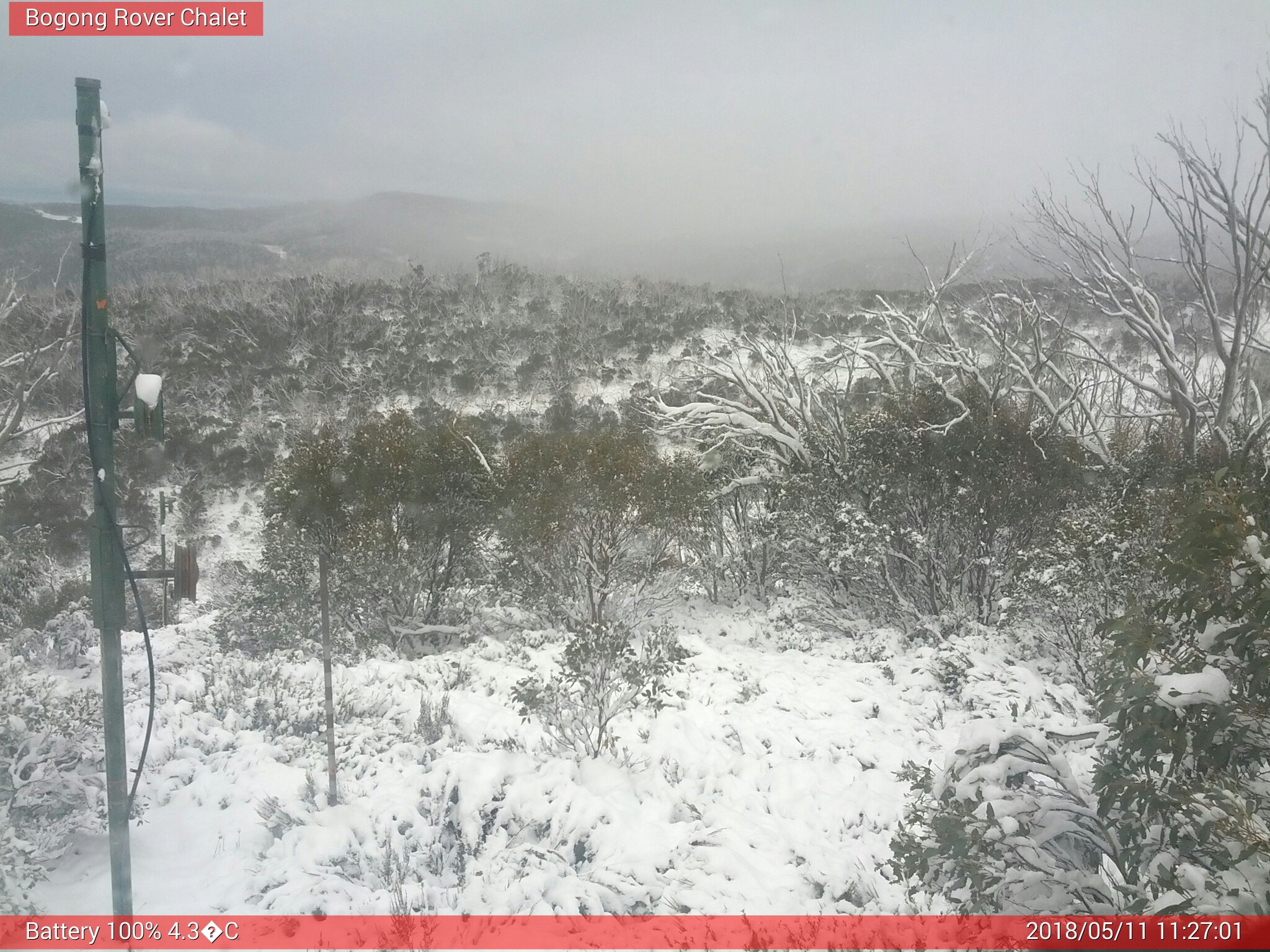 Bogong Web Cam 11:27am Friday 11th of May 2018