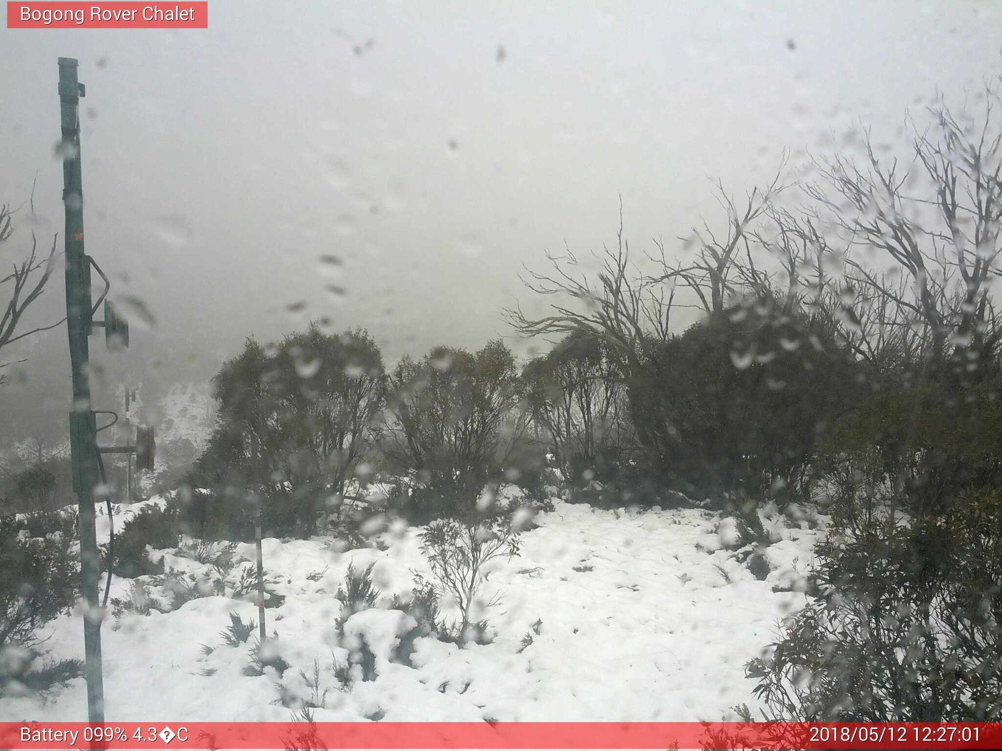 Bogong Web Cam 12:27pm Saturday 12th of May 2018