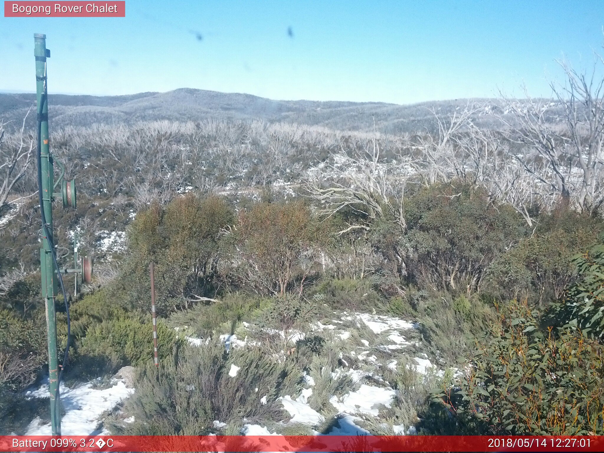 Bogong Web Cam 12:27pm Monday 14th of May 2018