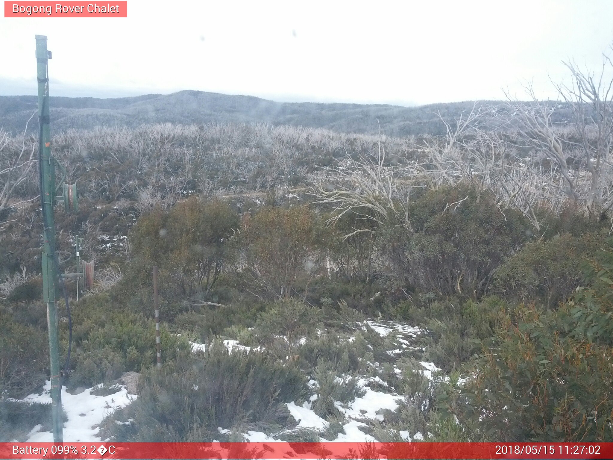 Bogong Web Cam 11:27am Tuesday 15th of May 2018