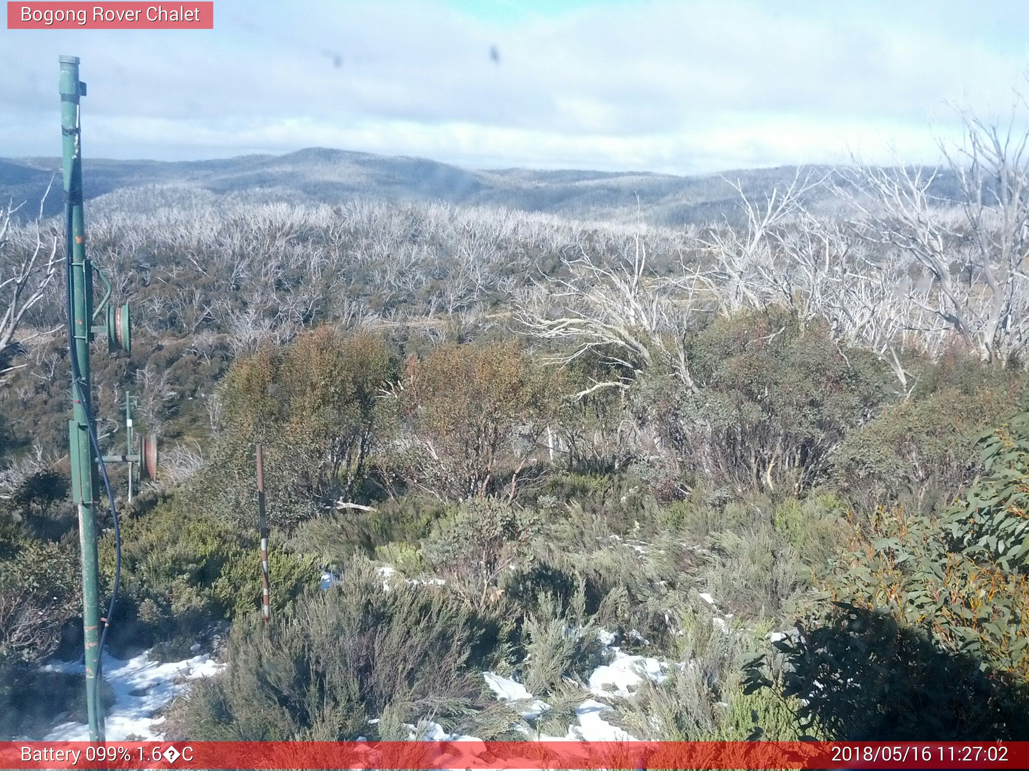 Bogong Web Cam 11:27am Wednesday 16th of May 2018