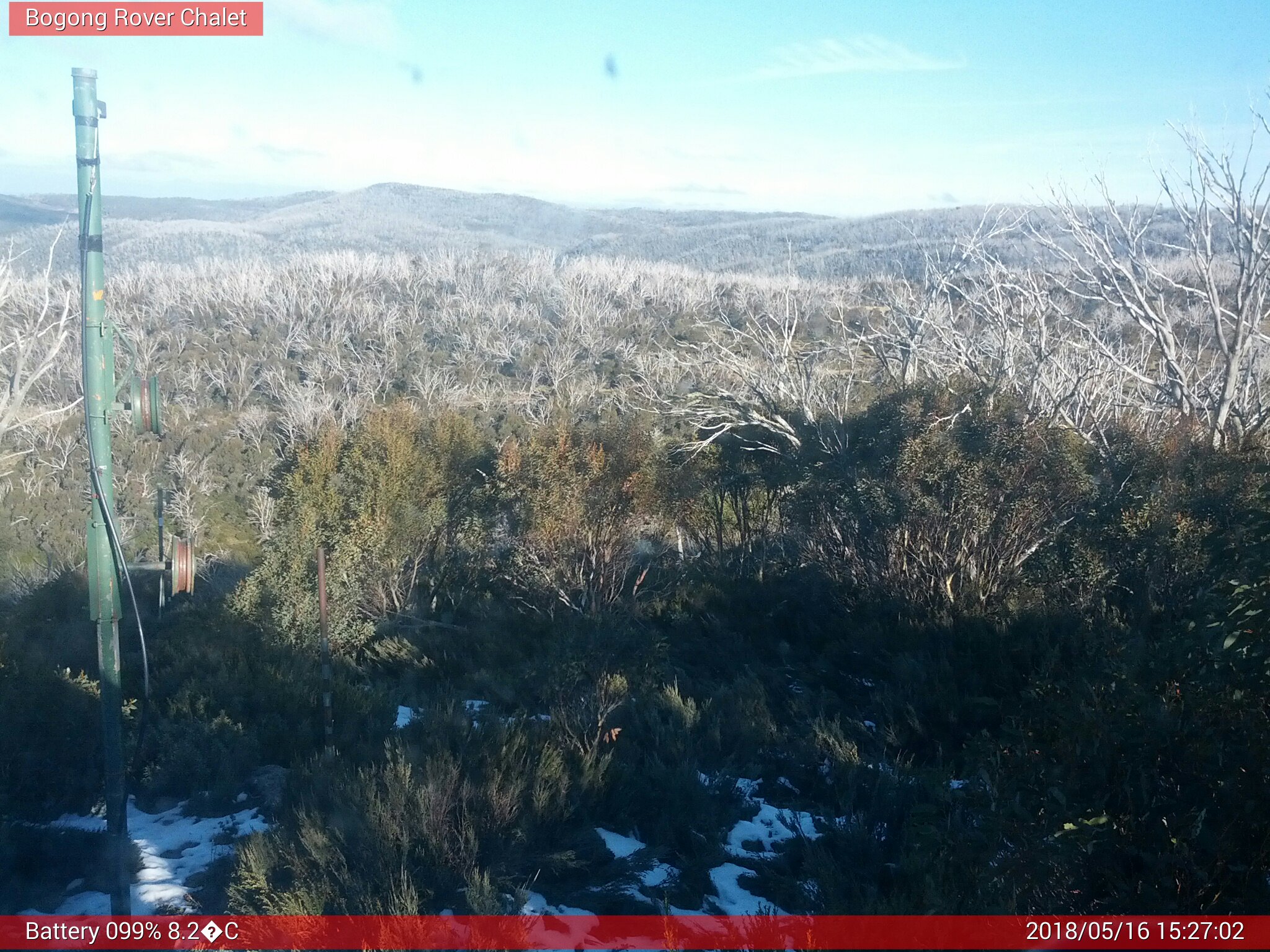 Bogong Web Cam 3:27pm Wednesday 16th of May 2018