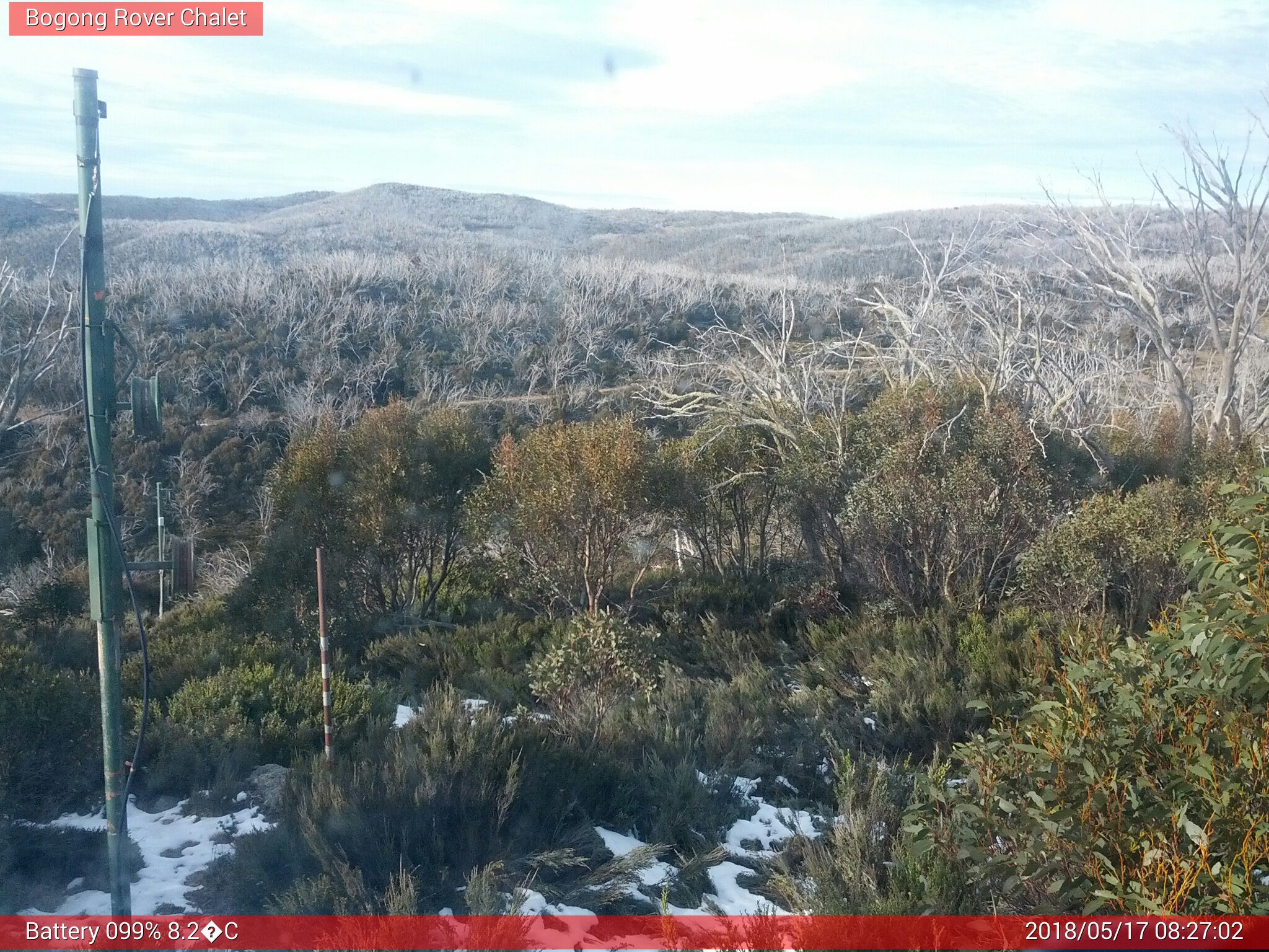 Bogong Web Cam 8:27am Thursday 17th of May 2018