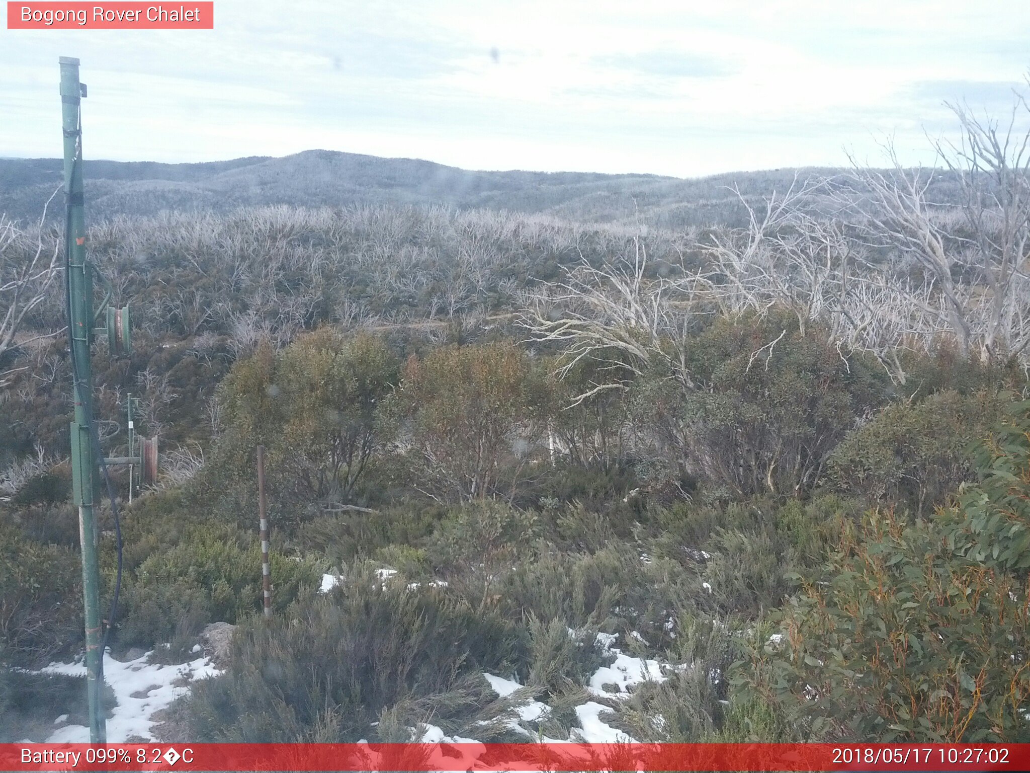 Bogong Web Cam 10:27am Thursday 17th of May 2018