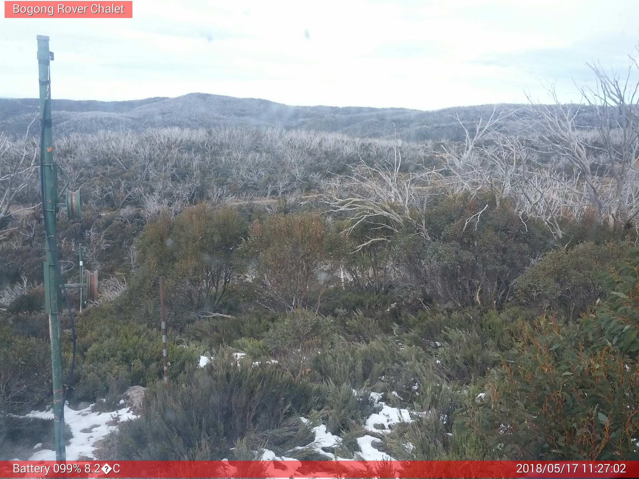 Bogong Web Cam 11:27am Thursday 17th of May 2018