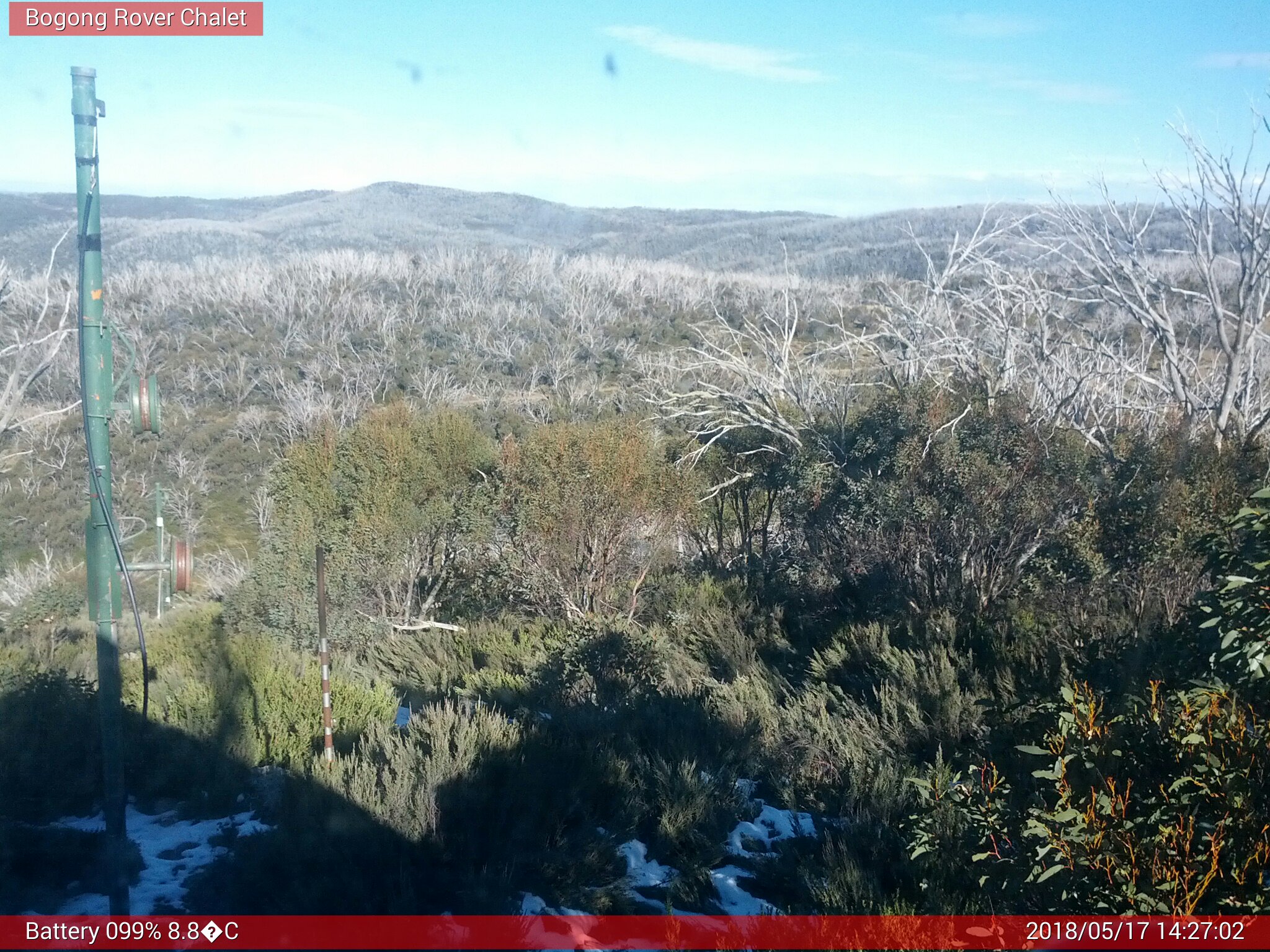 Bogong Web Cam 2:27pm Thursday 17th of May 2018