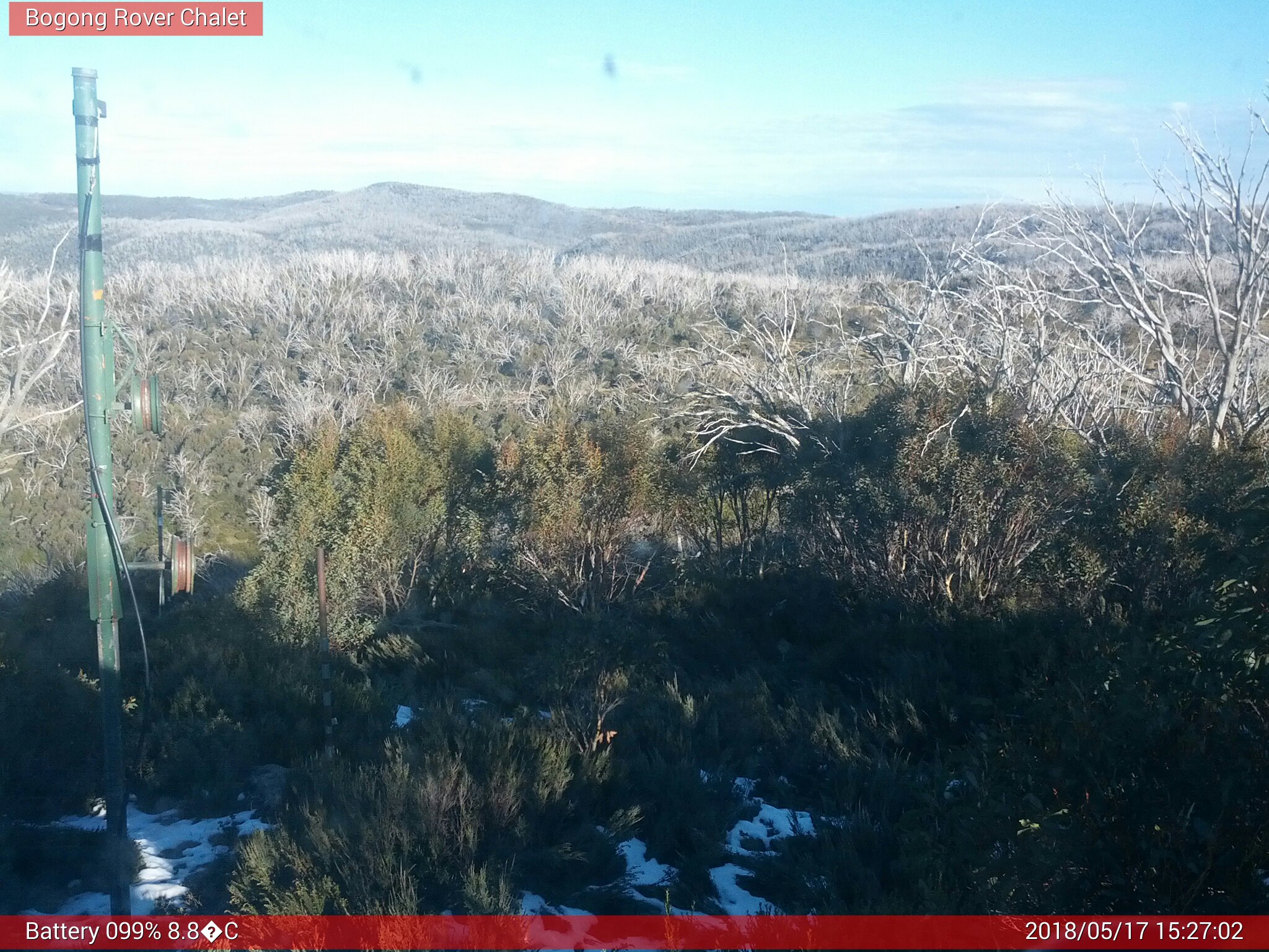 Bogong Web Cam 3:27pm Thursday 17th of May 2018