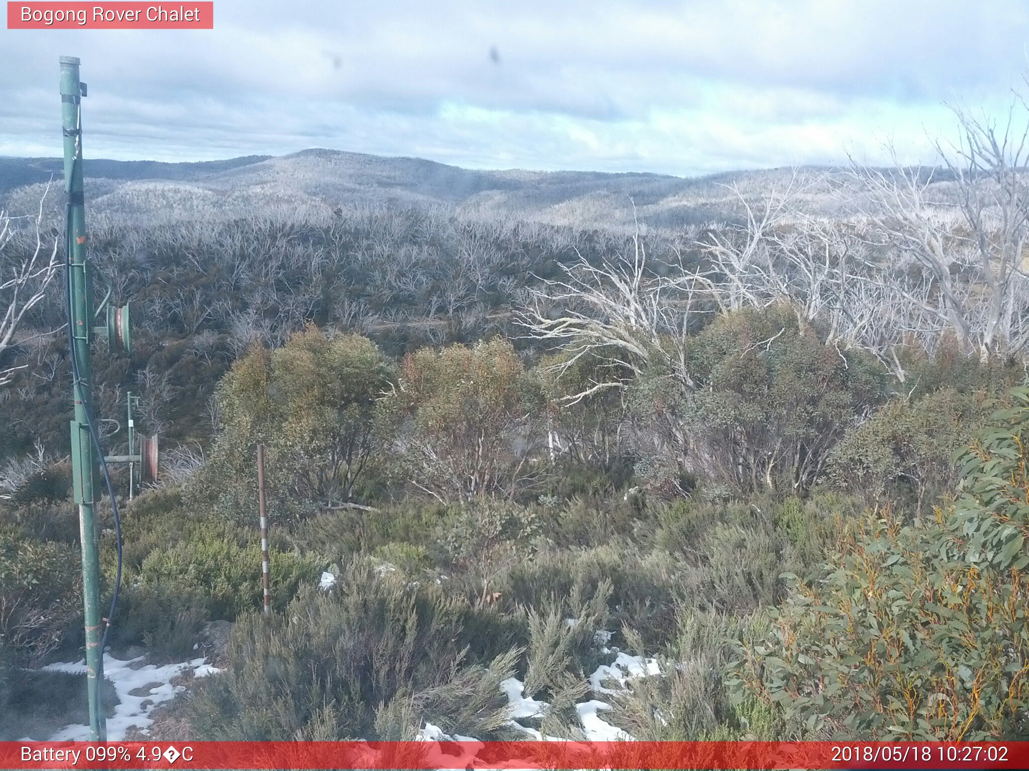 Bogong Web Cam 10:27am Friday 18th of May 2018