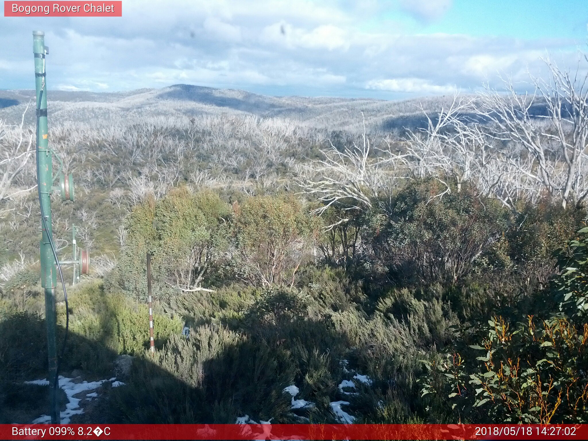 Bogong Web Cam 2:27pm Friday 18th of May 2018