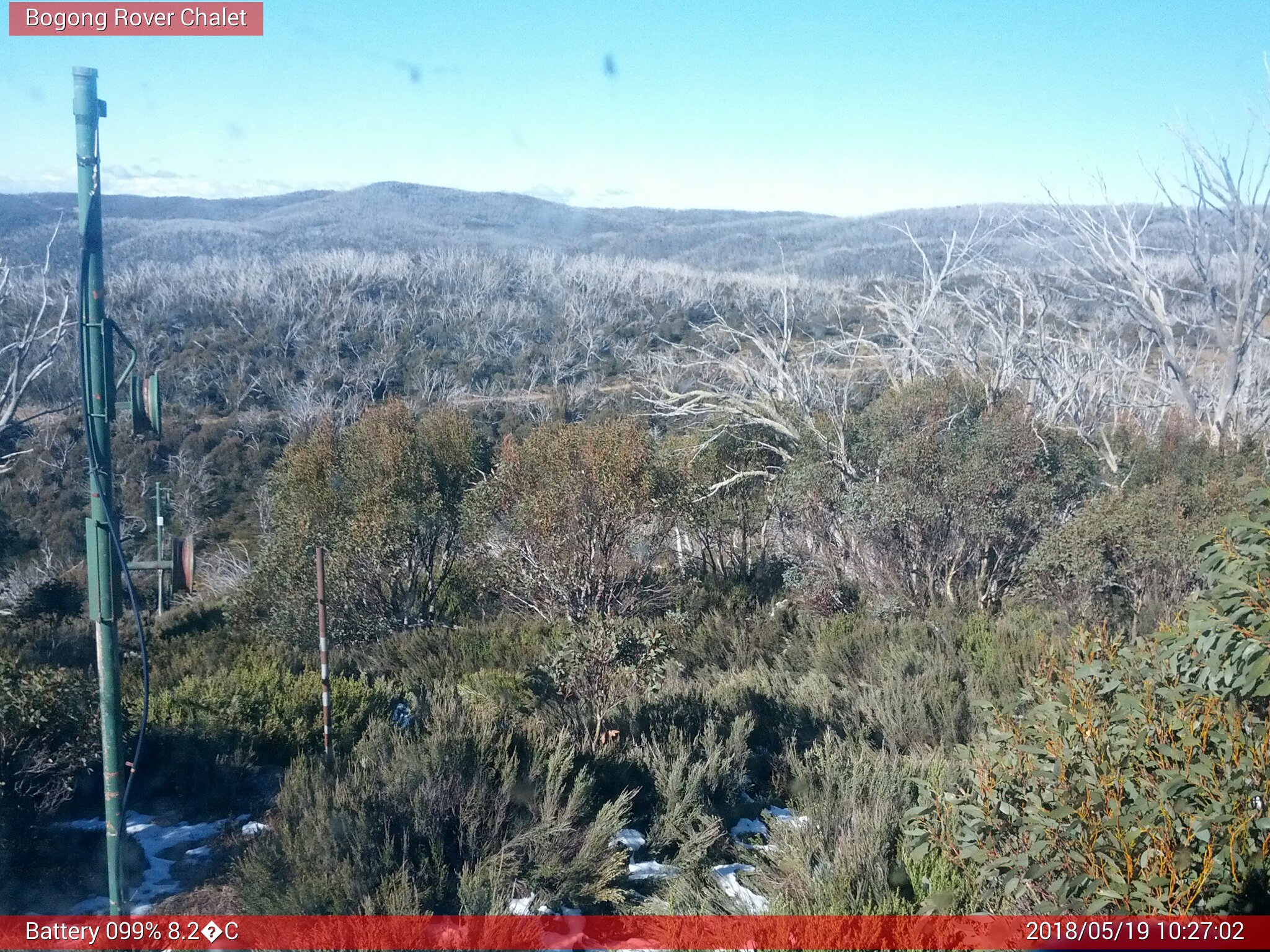 Bogong Web Cam 10:27am Saturday 19th of May 2018