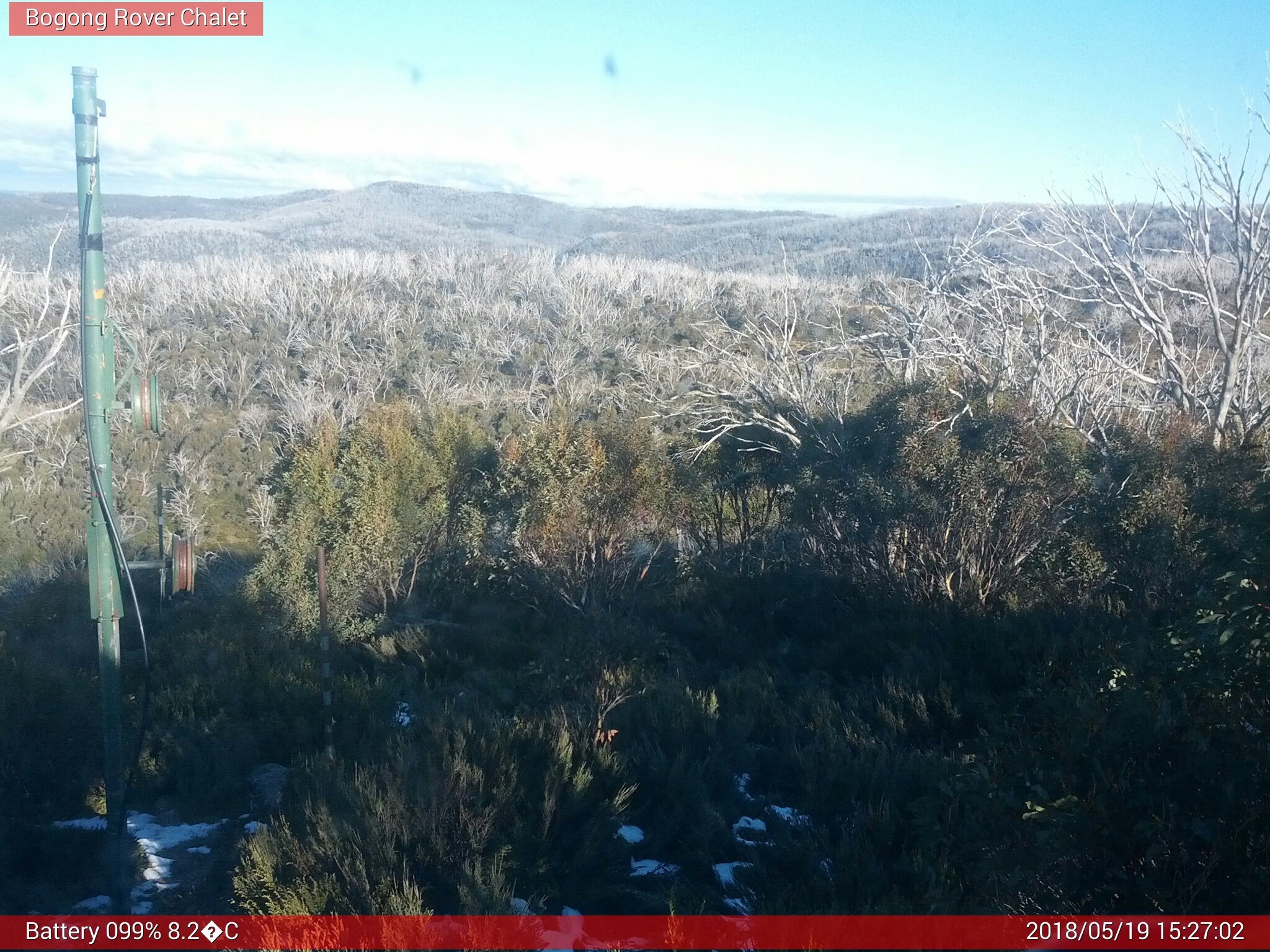 Bogong Web Cam 3:27pm Saturday 19th of May 2018