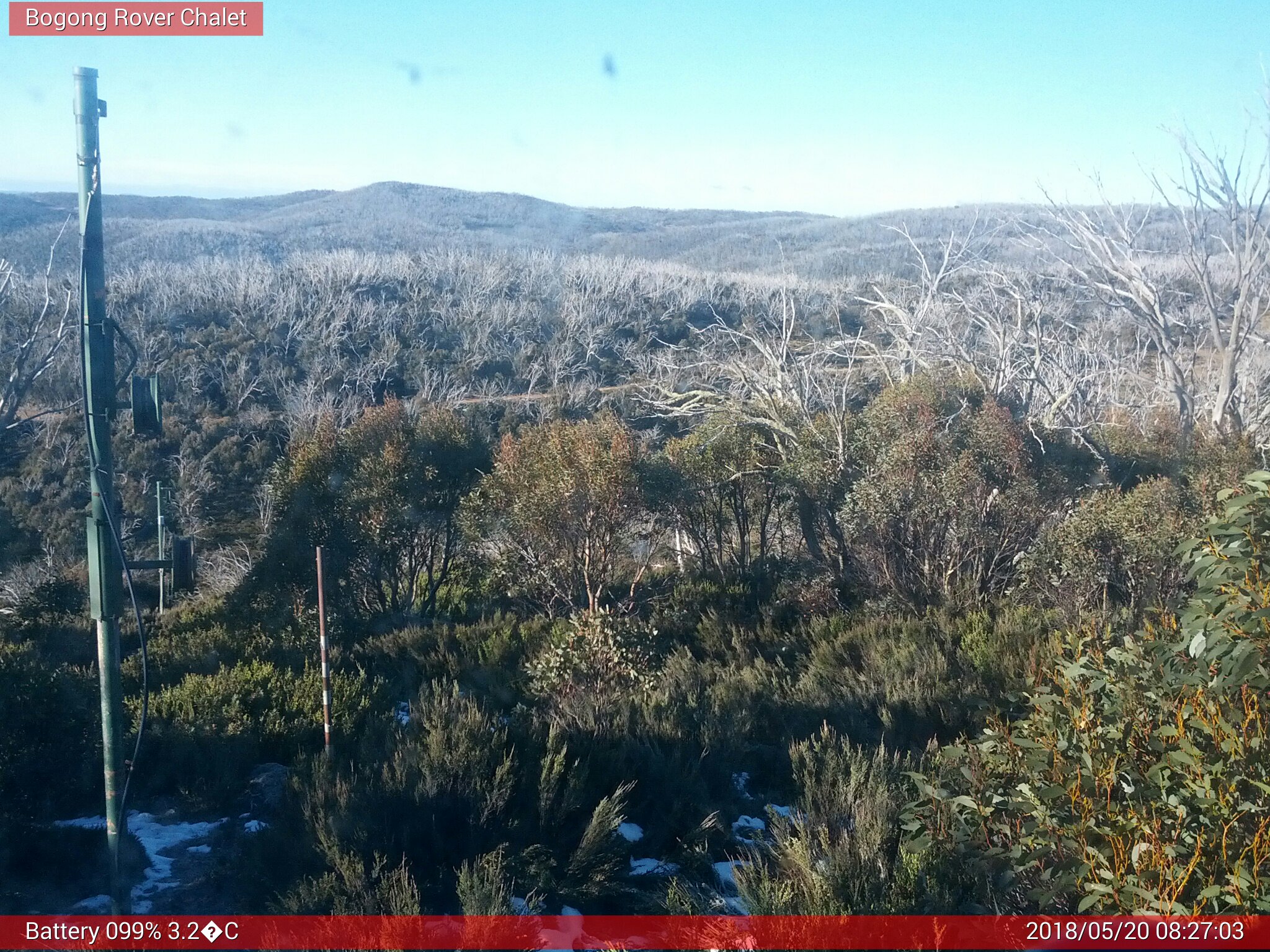 Bogong Web Cam 8:27am Sunday 20th of May 2018