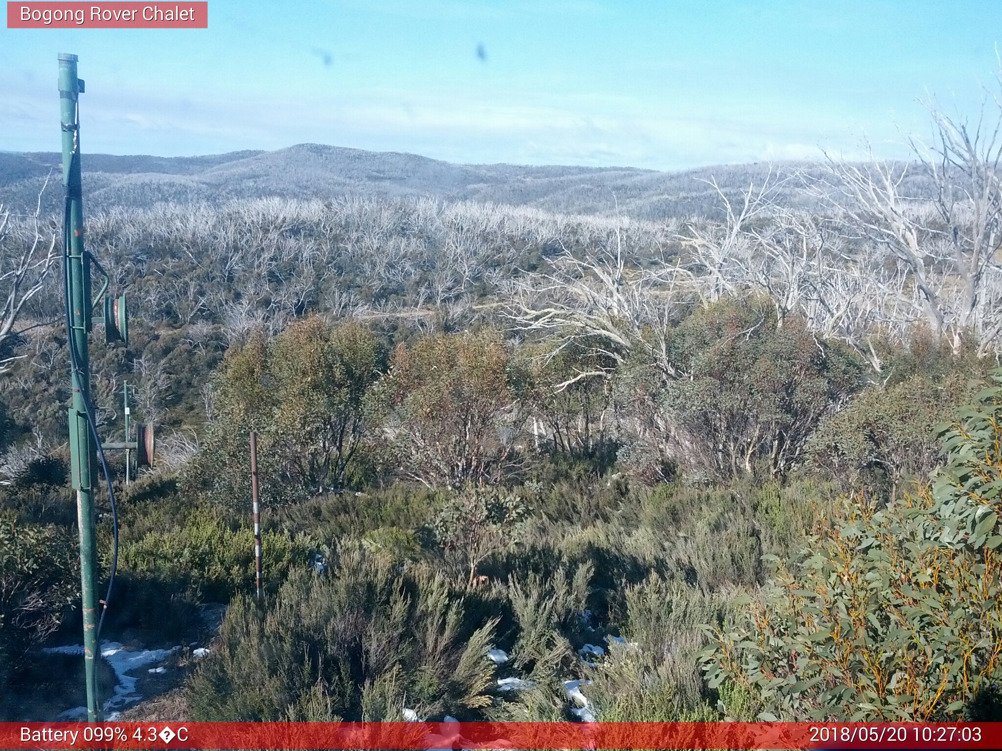 Bogong Web Cam 10:27am Sunday 20th of May 2018