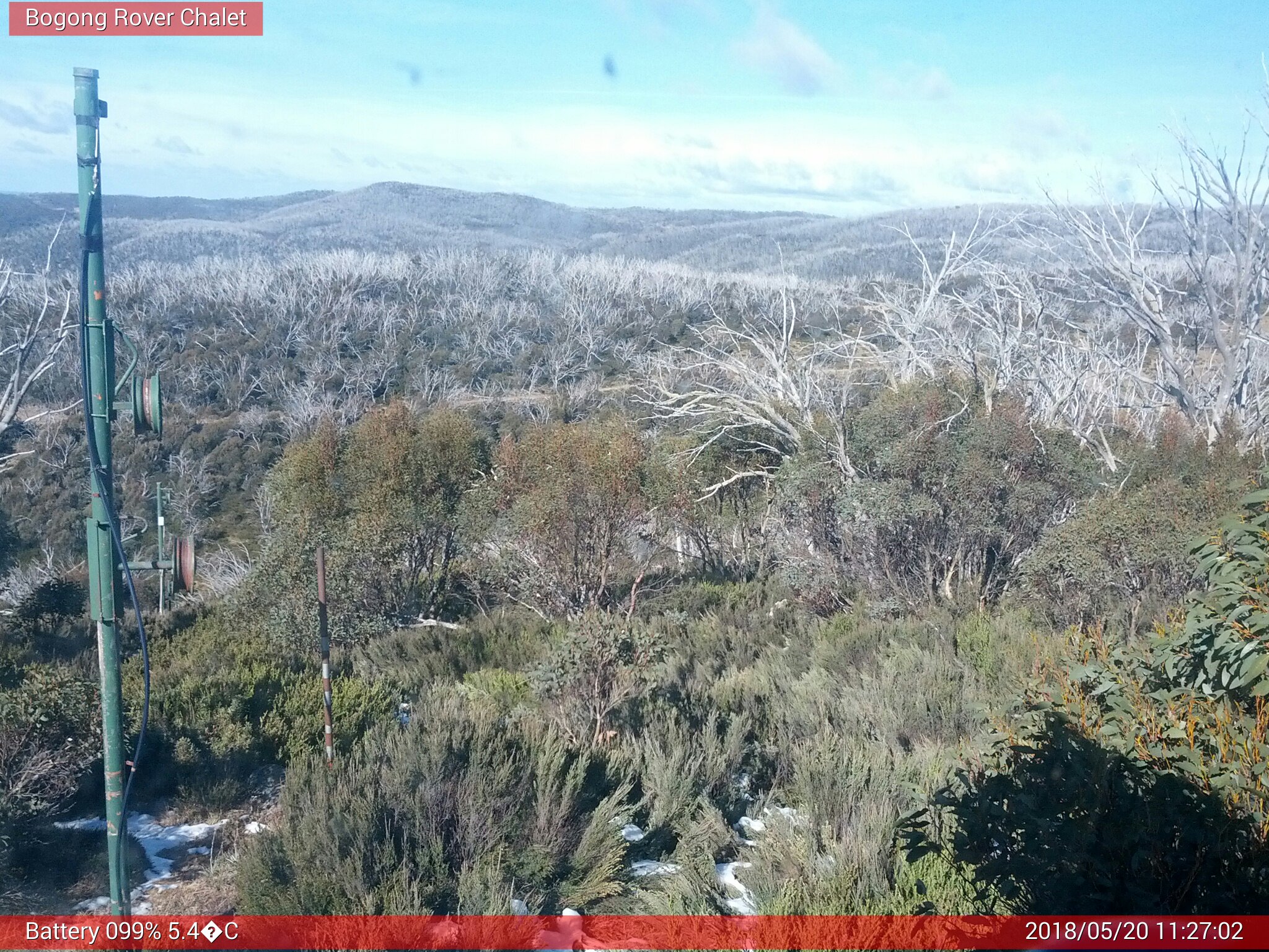 Bogong Web Cam 11:27am Sunday 20th of May 2018