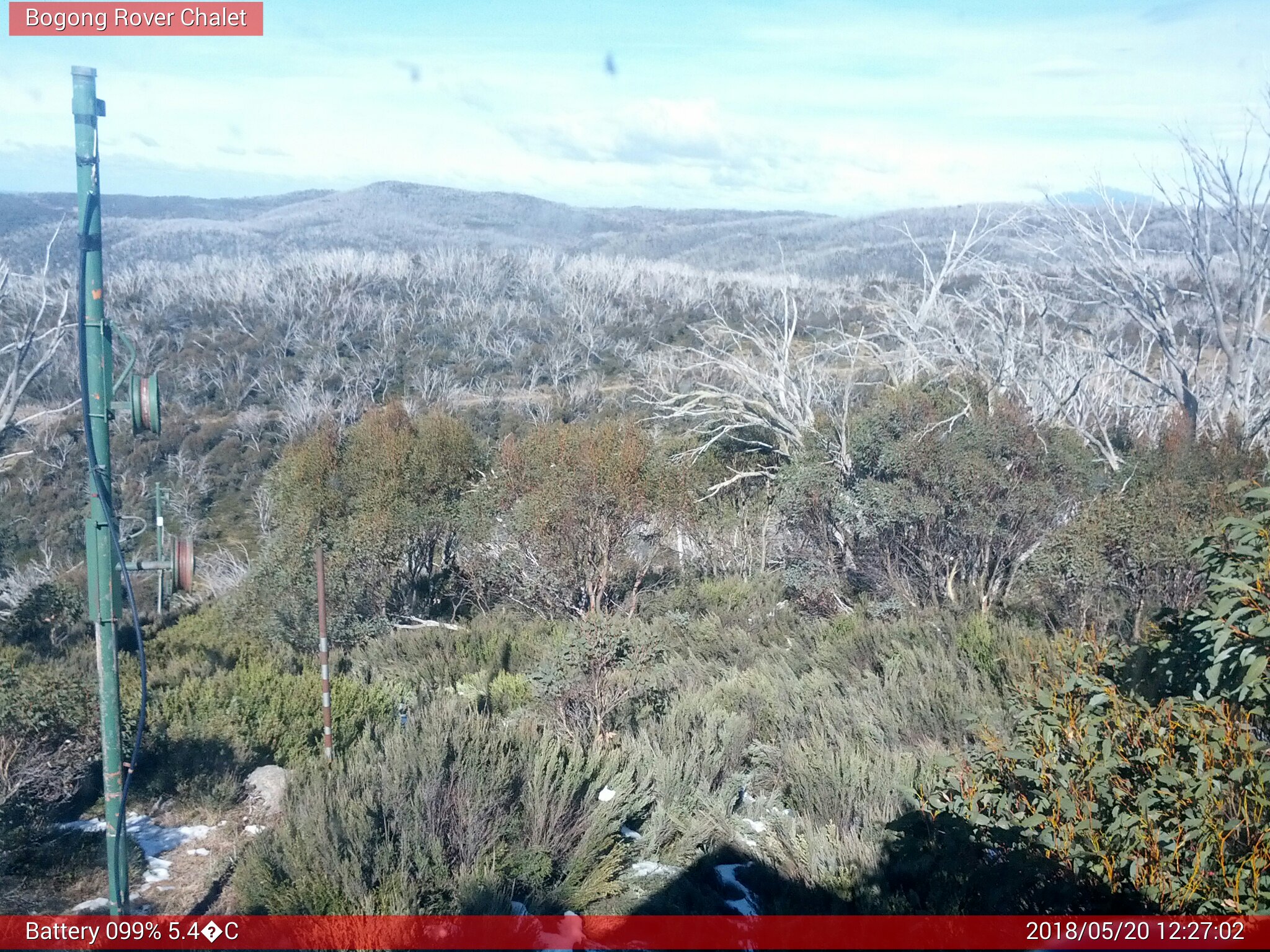 Bogong Web Cam 12:27pm Sunday 20th of May 2018