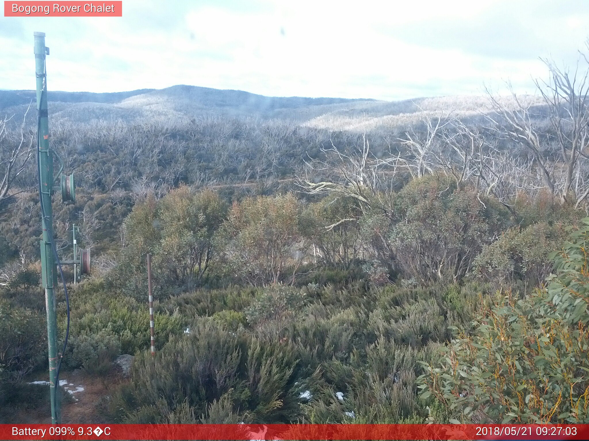 Bogong Web Cam 9:27am Monday 21st of May 2018