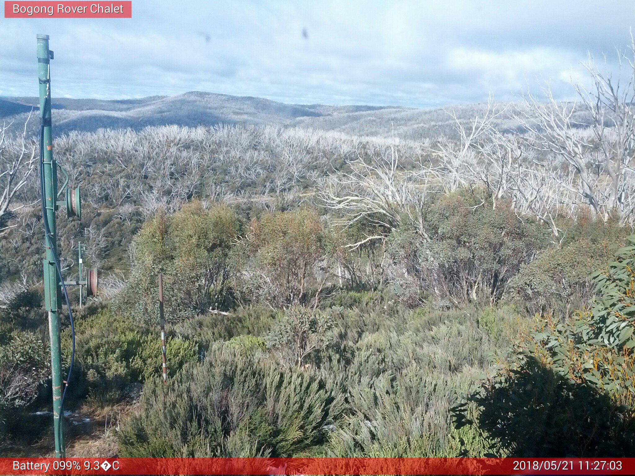 Bogong Web Cam 11:27am Monday 21st of May 2018