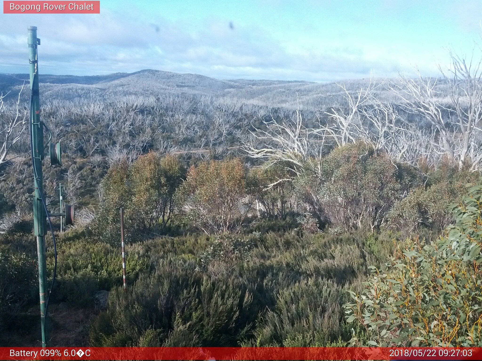 Bogong Web Cam 9:27am Tuesday 22nd of May 2018