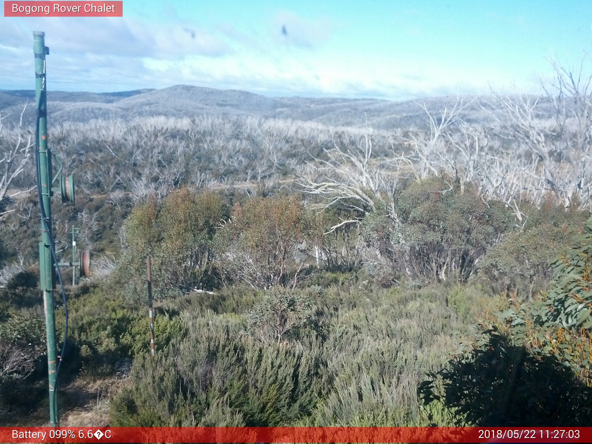 Bogong Web Cam 11:27am Tuesday 22nd of May 2018