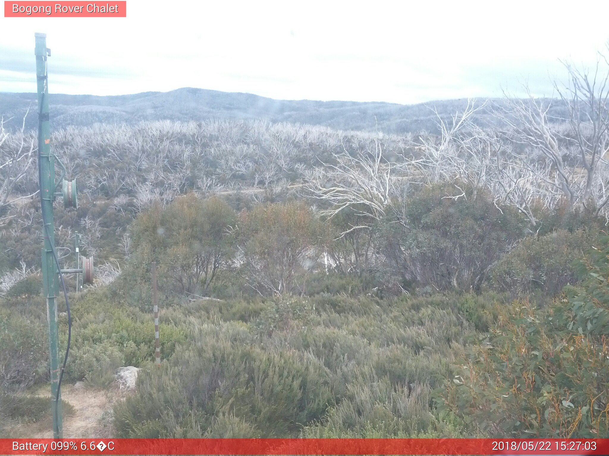 Bogong Web Cam 3:27pm Tuesday 22nd of May 2018