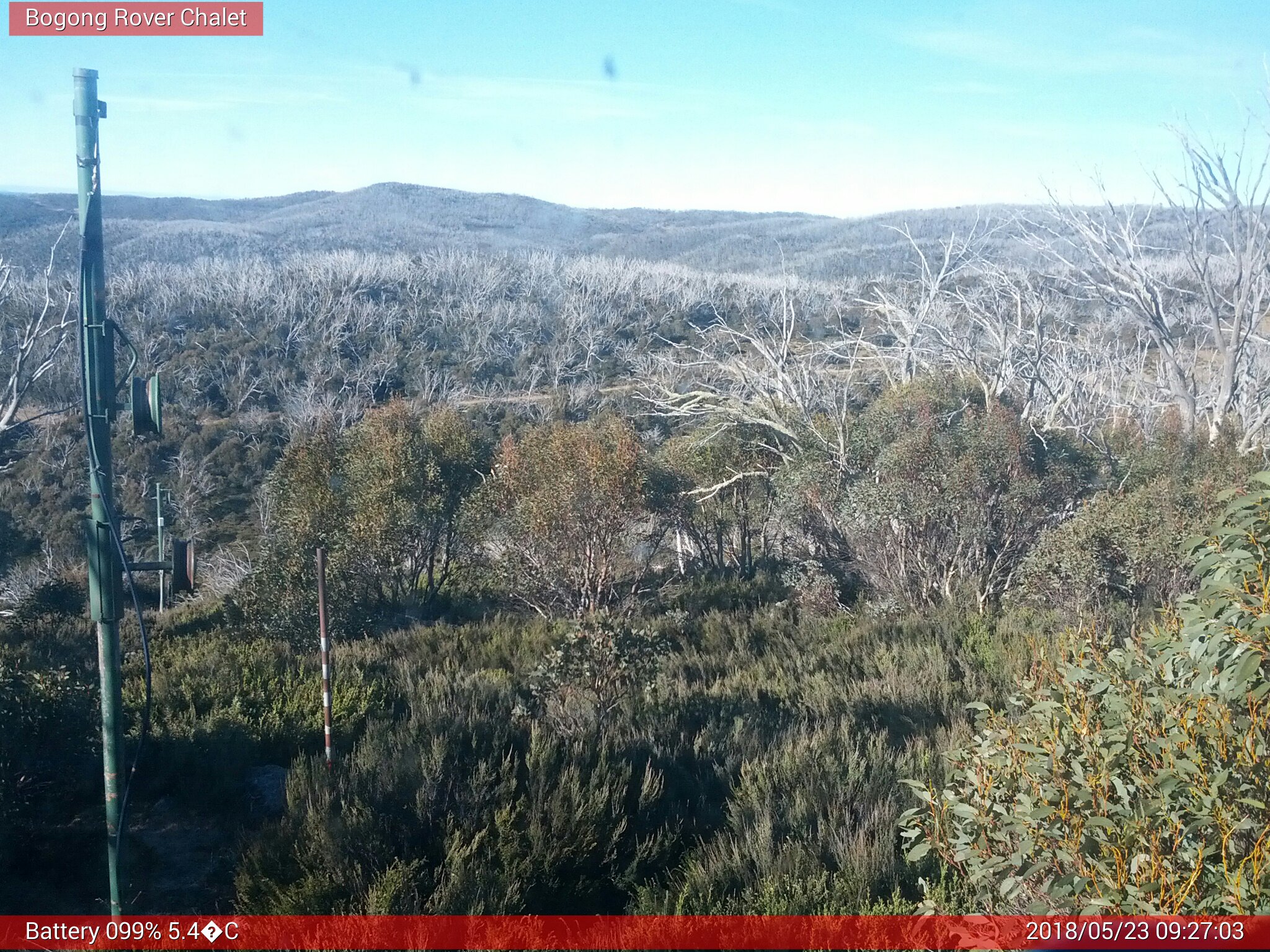 Bogong Web Cam 9:27am Wednesday 23rd of May 2018