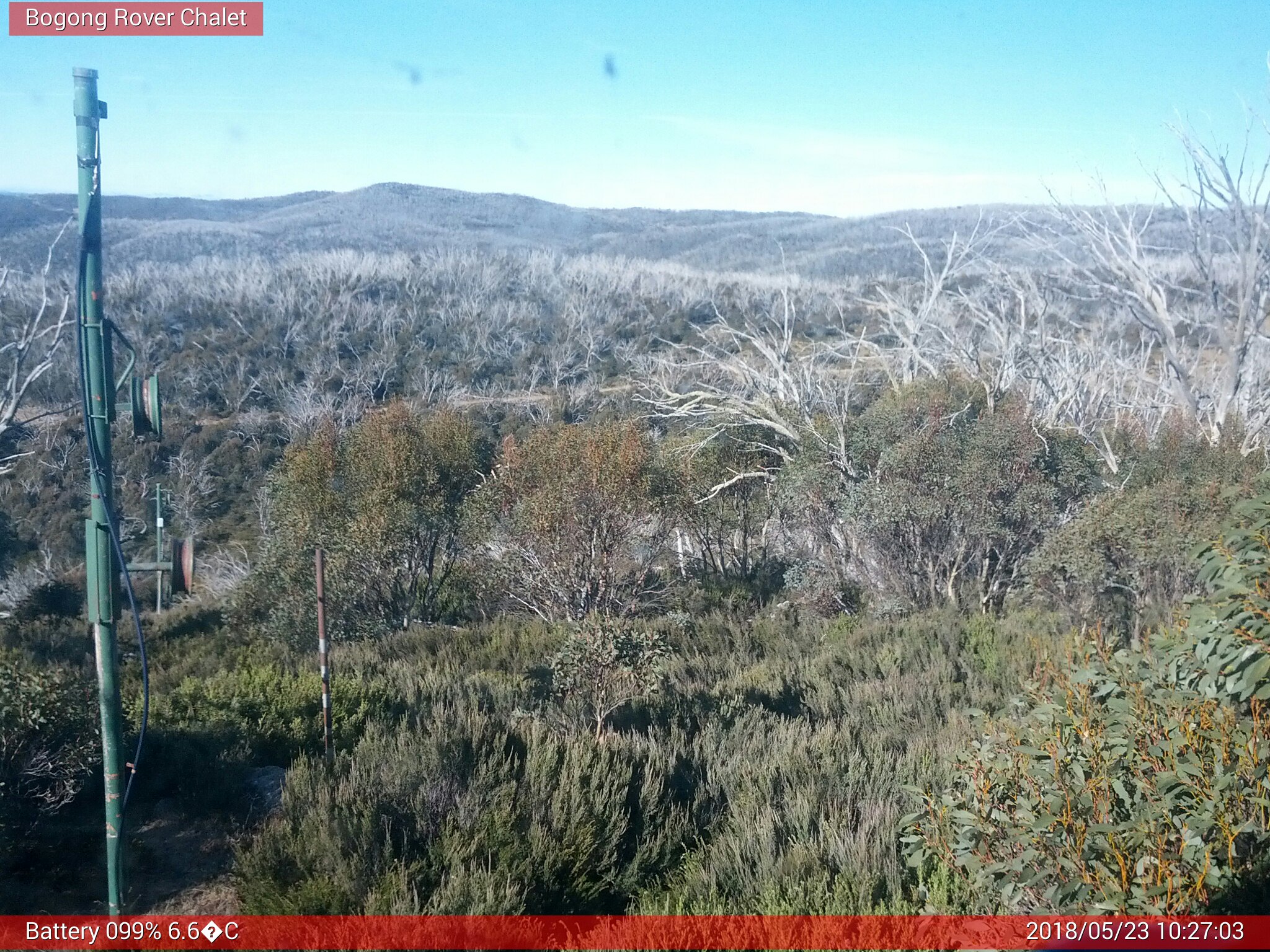 Bogong Web Cam 10:27am Wednesday 23rd of May 2018