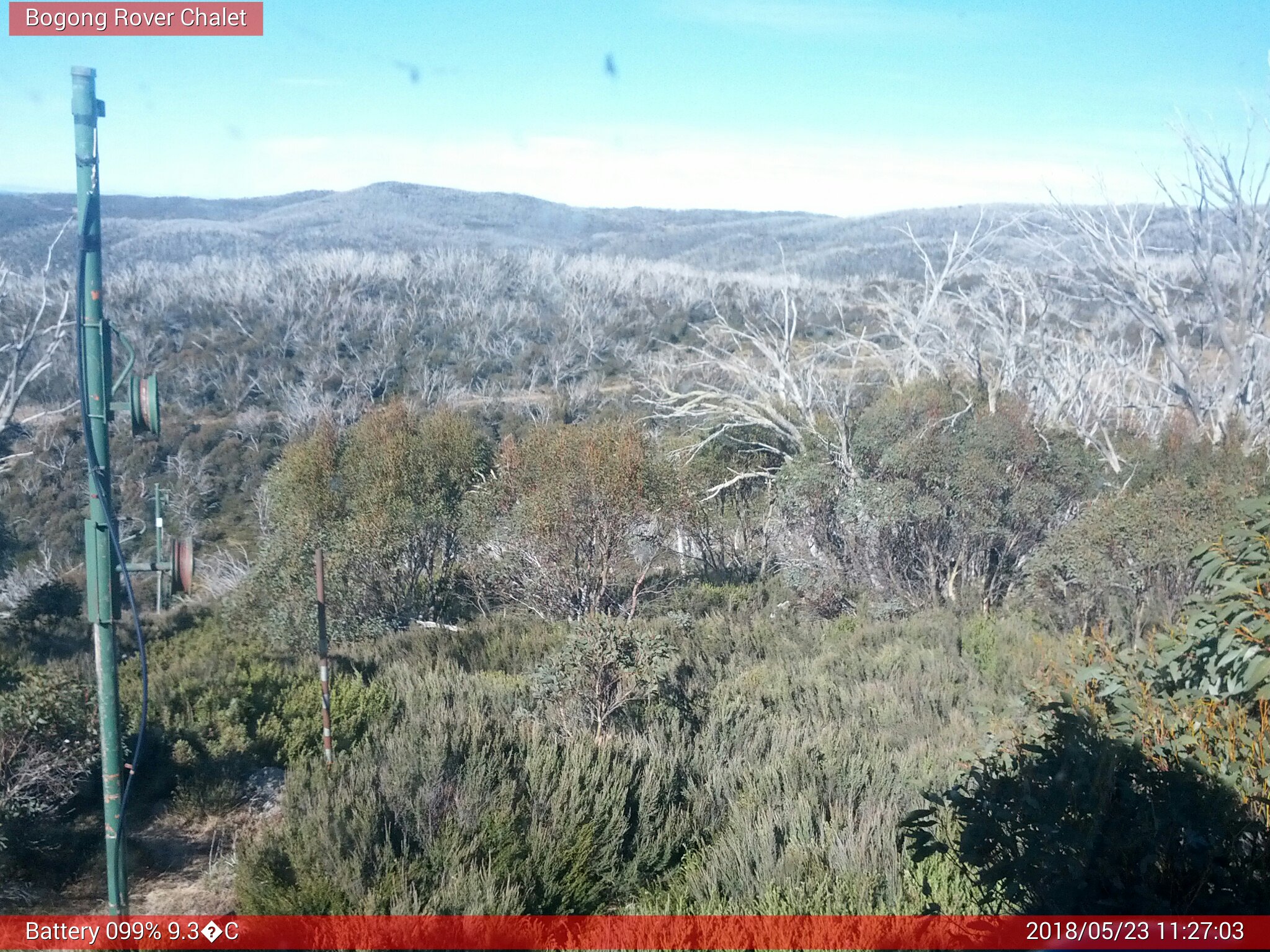 Bogong Web Cam 11:27am Wednesday 23rd of May 2018