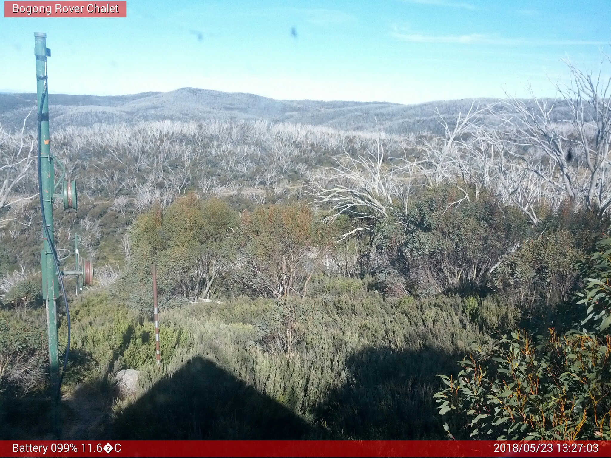 Bogong Web Cam 1:27pm Wednesday 23rd of May 2018