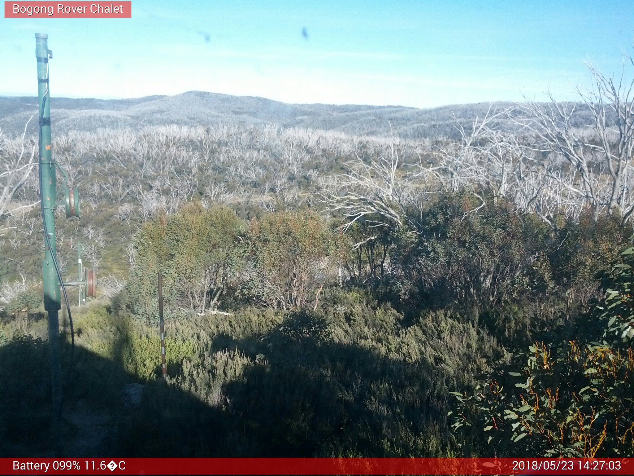 Bogong Web Cam 2:27pm Wednesday 23rd of May 2018