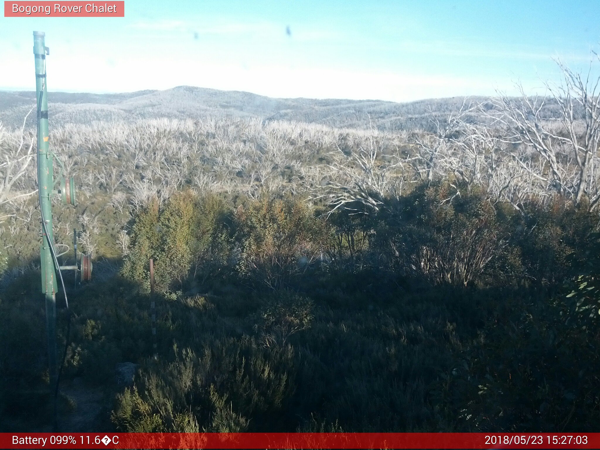 Bogong Web Cam 3:27pm Wednesday 23rd of May 2018