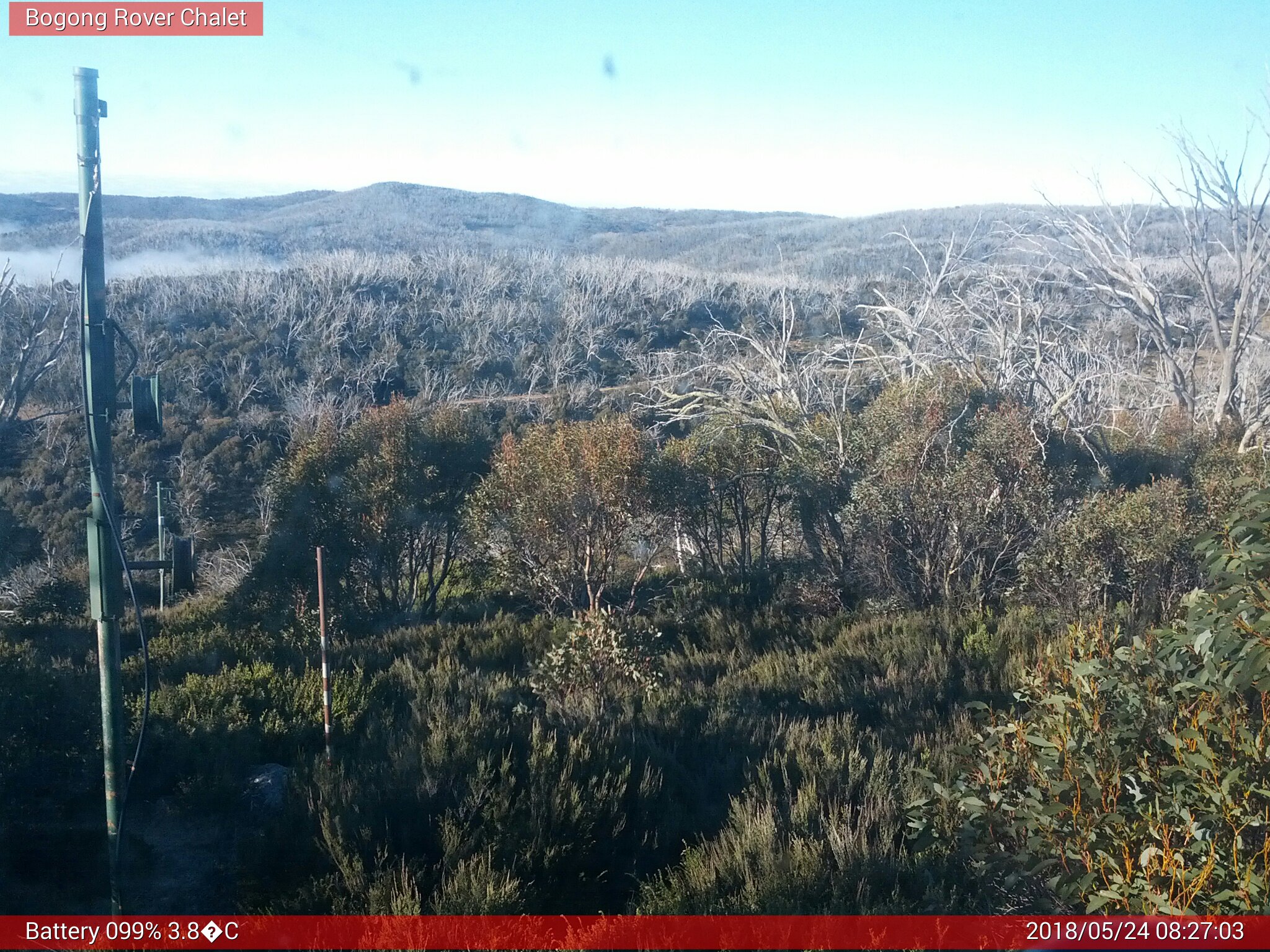 Bogong Web Cam 8:27am Thursday 24th of May 2018