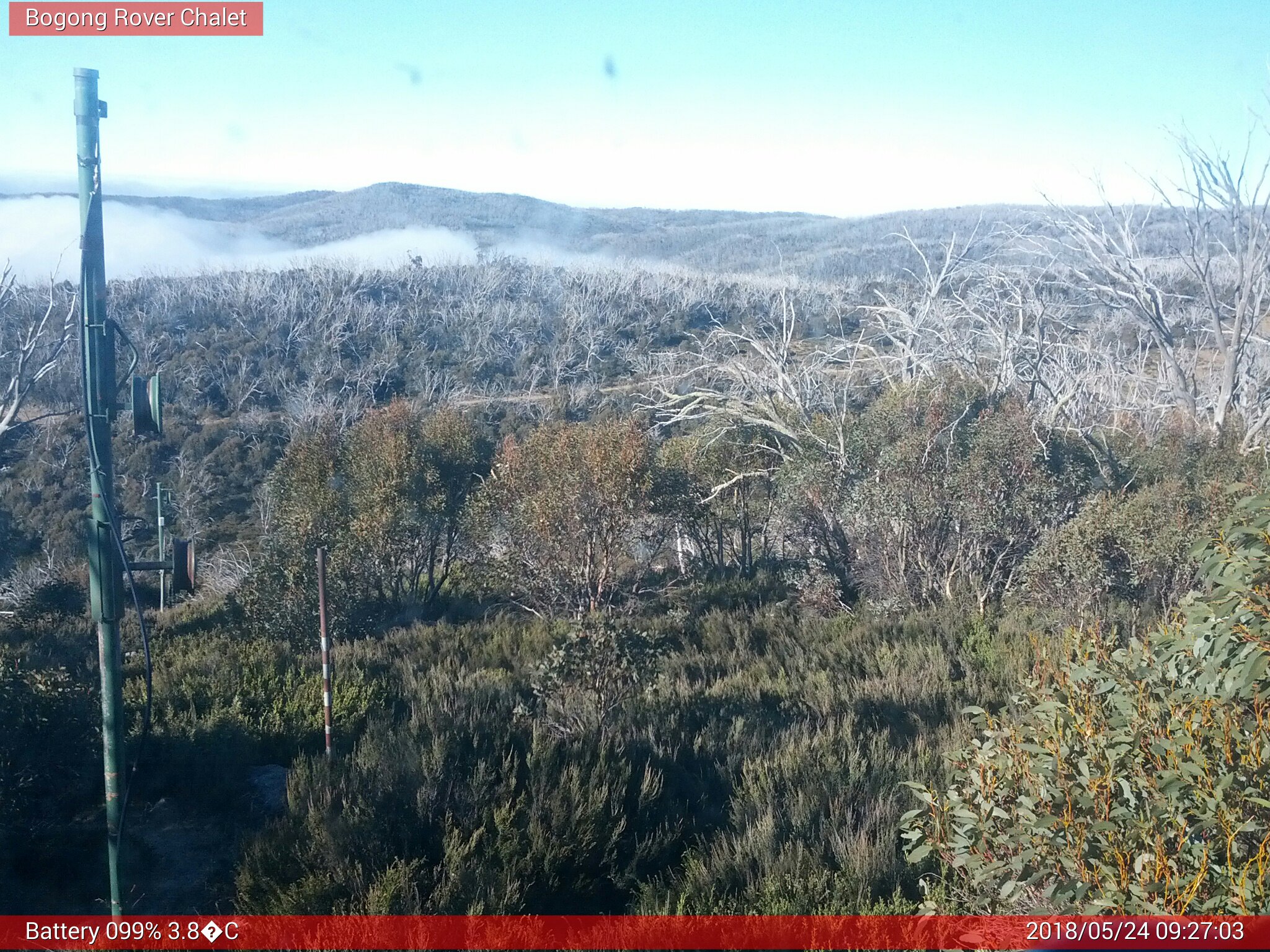 Bogong Web Cam 9:27am Thursday 24th of May 2018